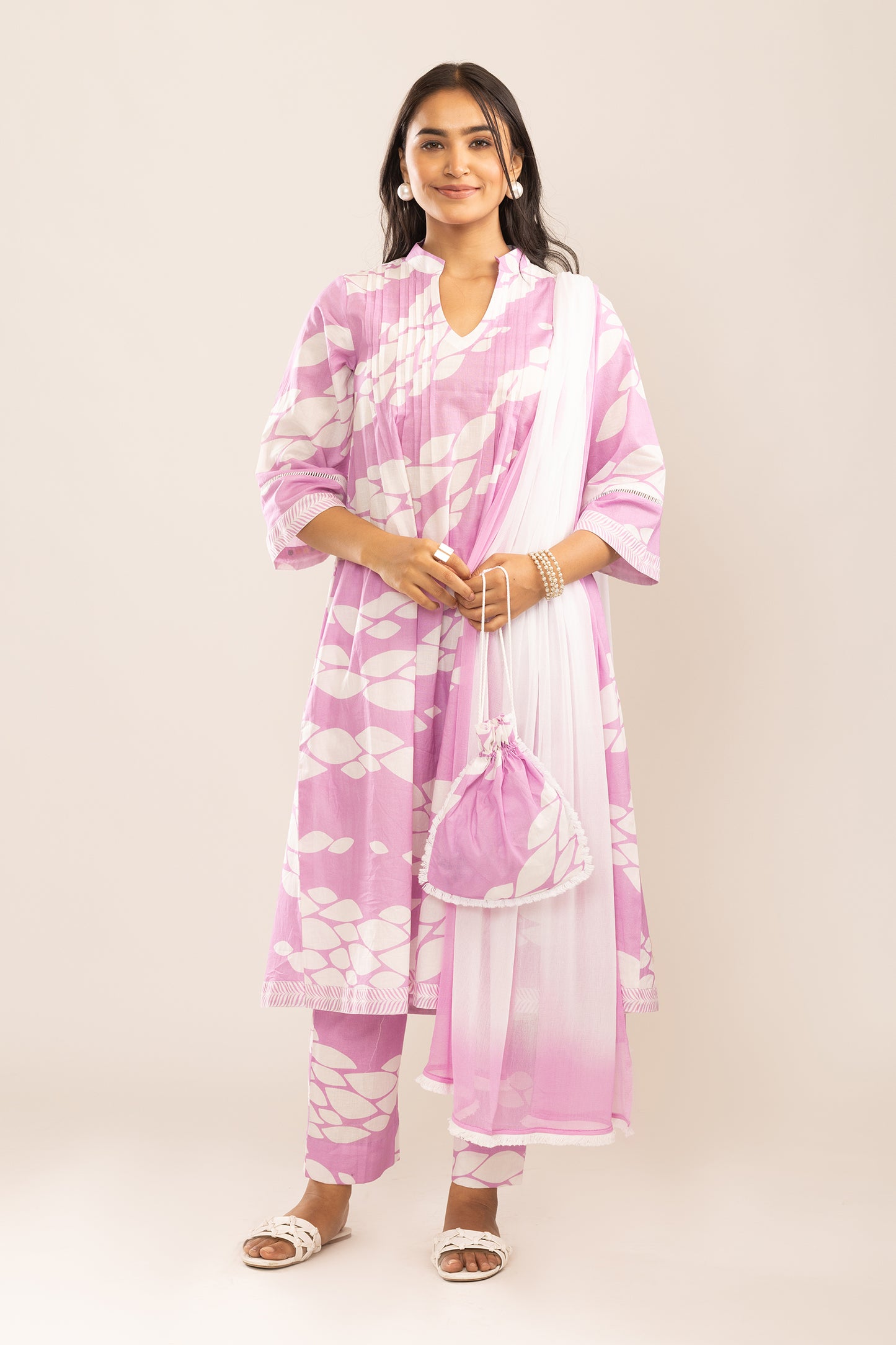 MARSHMALLOW KURTA WITH PANT AND DUPATTA