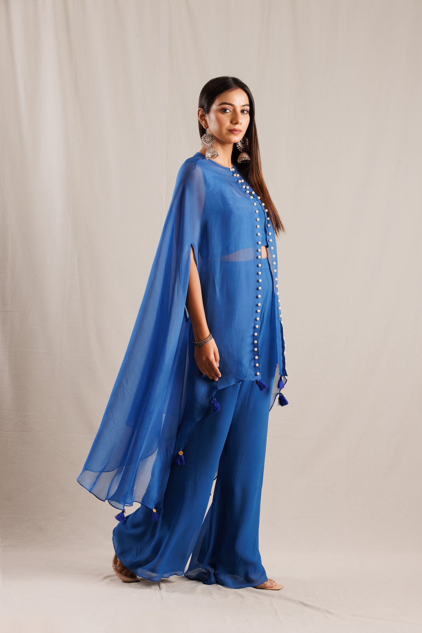 Cape with Blouse & Palazzo