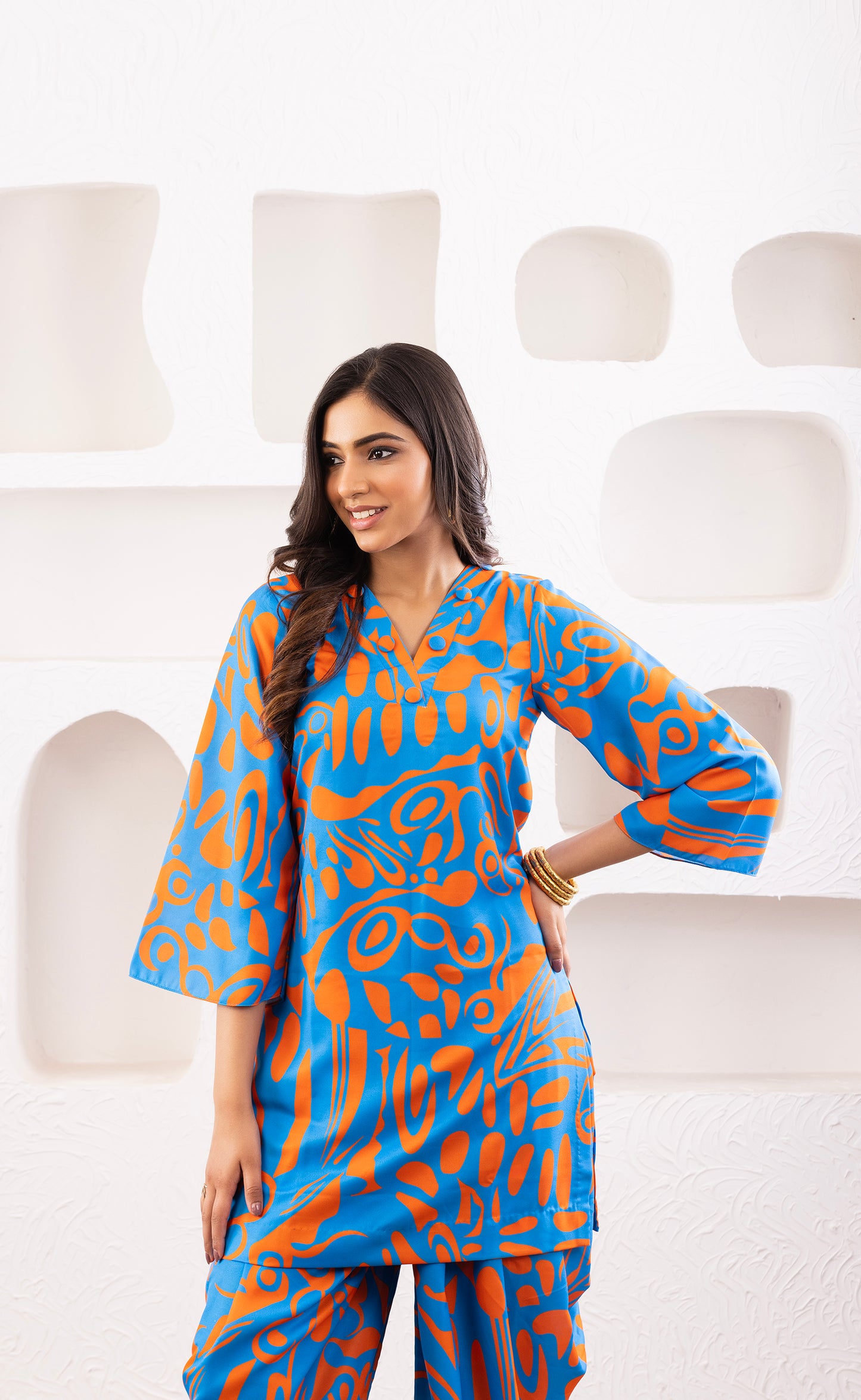 Blue Orange Pop Co Ord Set