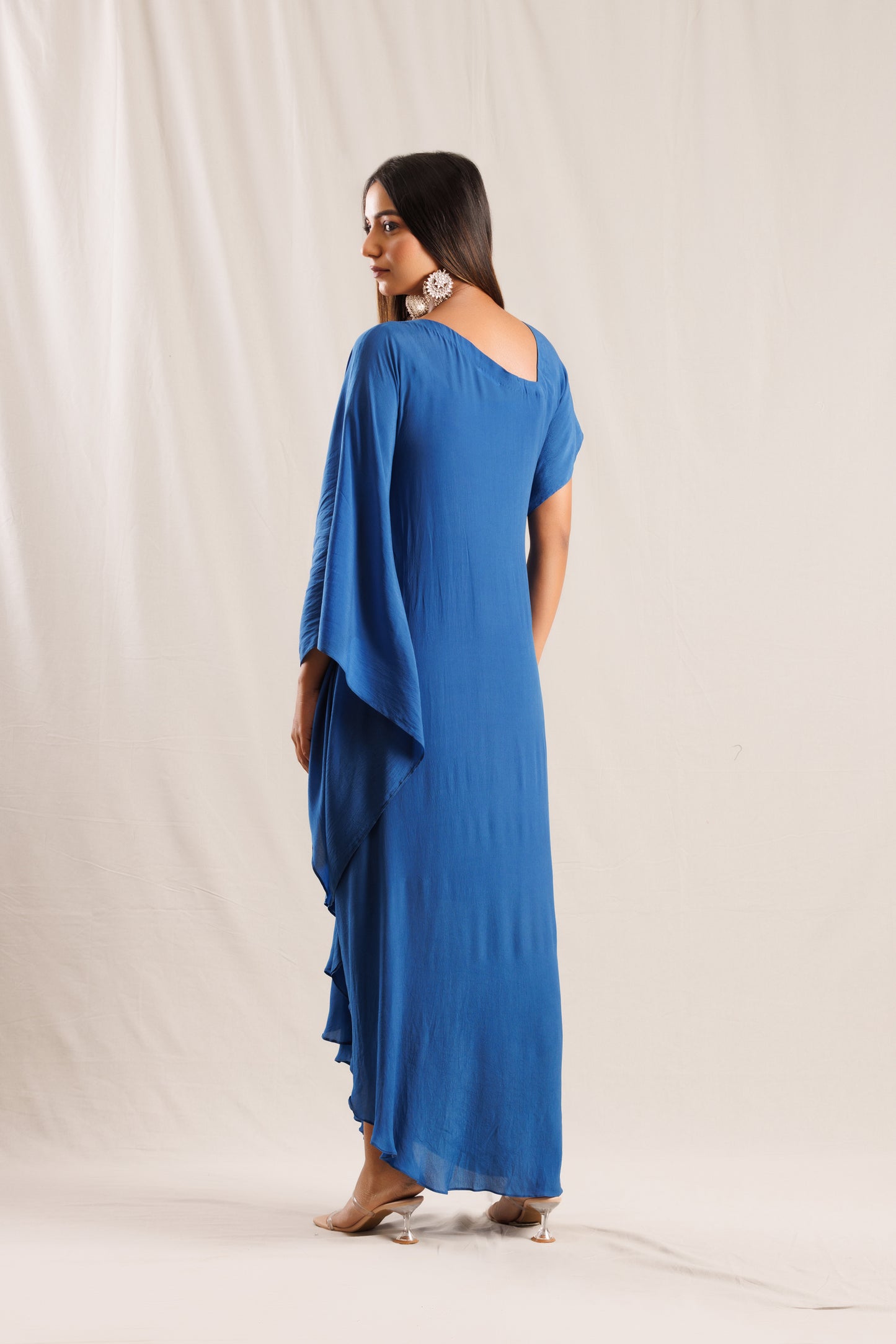 Blue Kaftan with Twisted Front