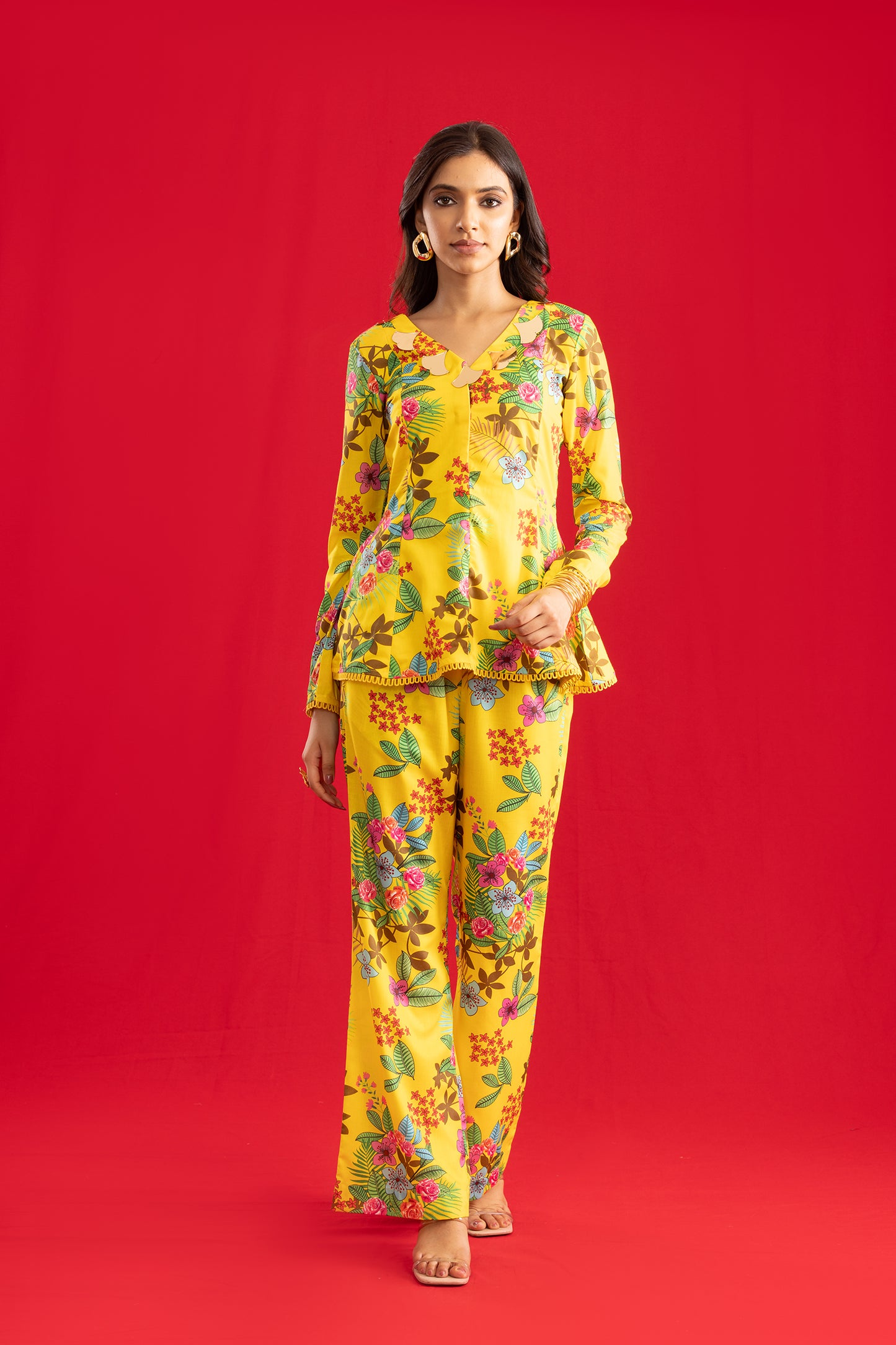 Kesari Peplum Kurta with a Bell Bottom