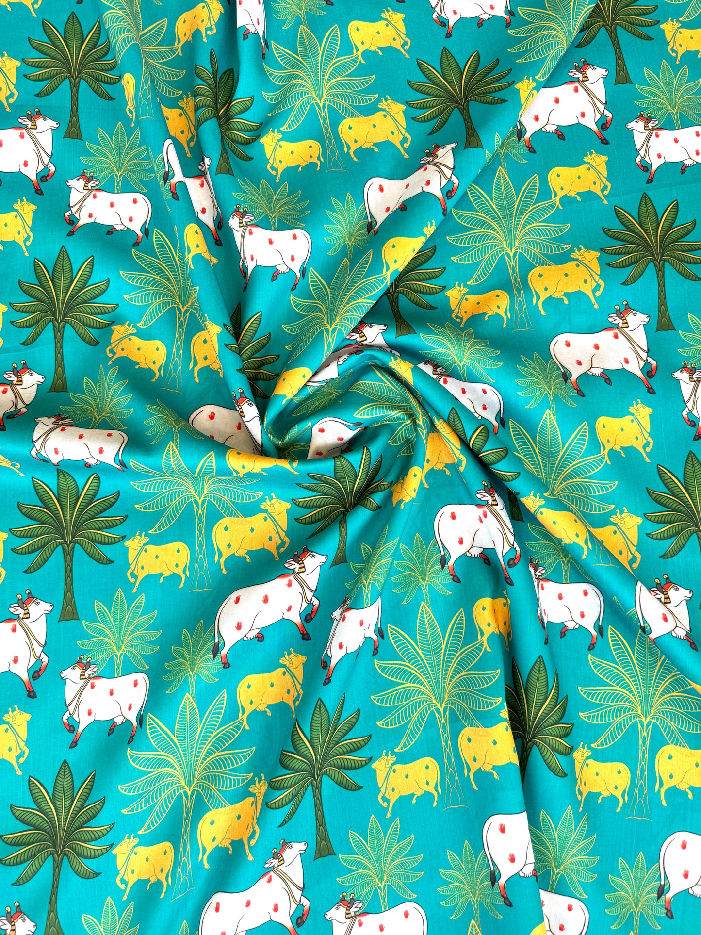 Krishna Garden Cotton Printed Fabric