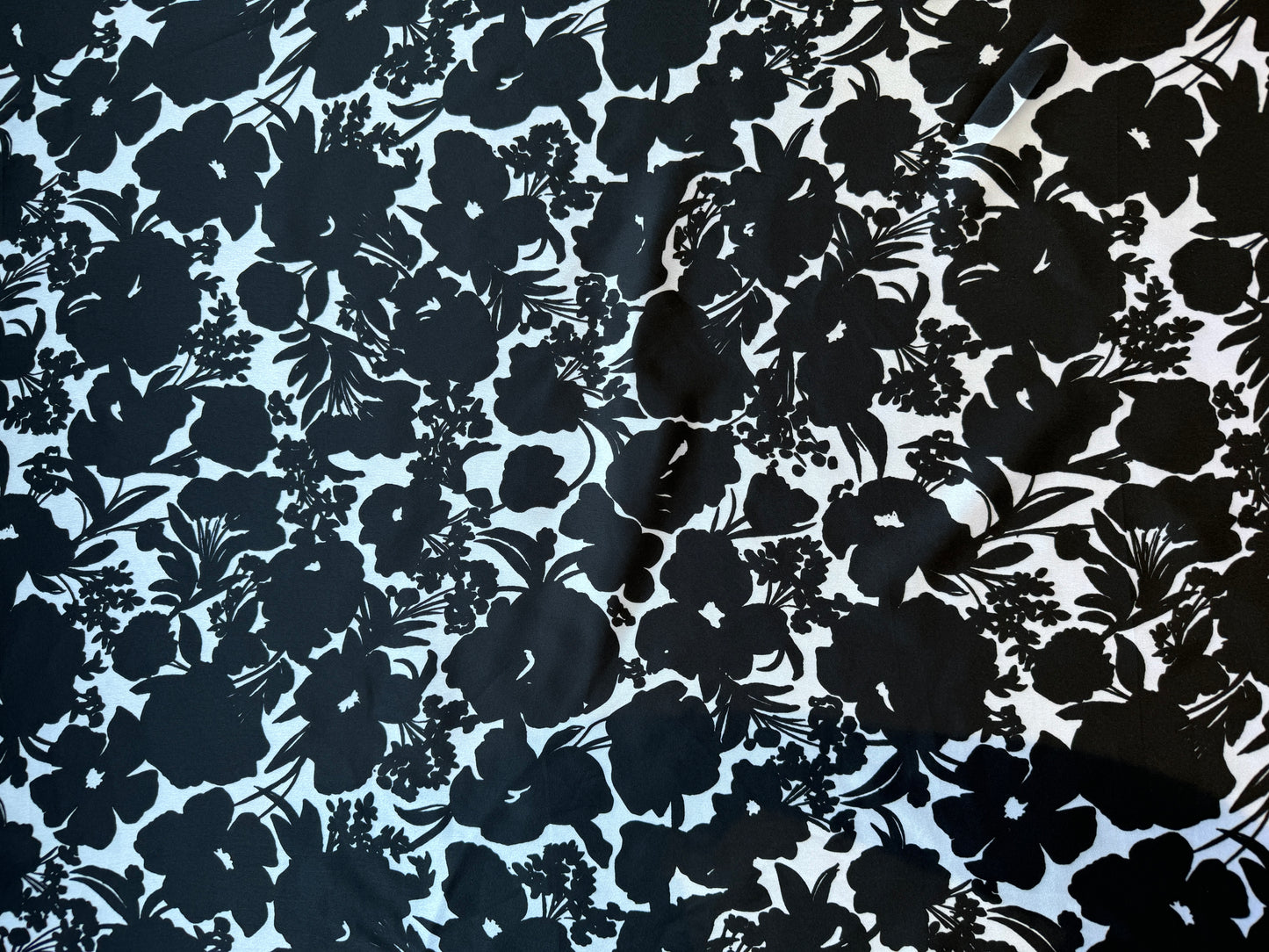 Charcoal Black & White Floral Pattern