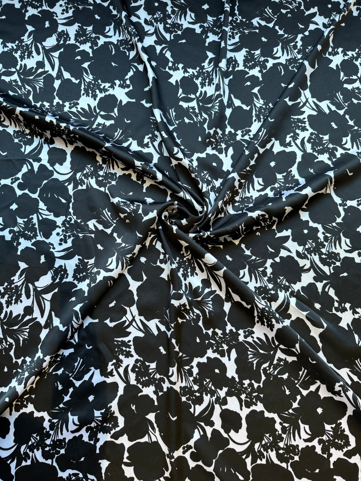 Charcoal Black & White Floral Pattern