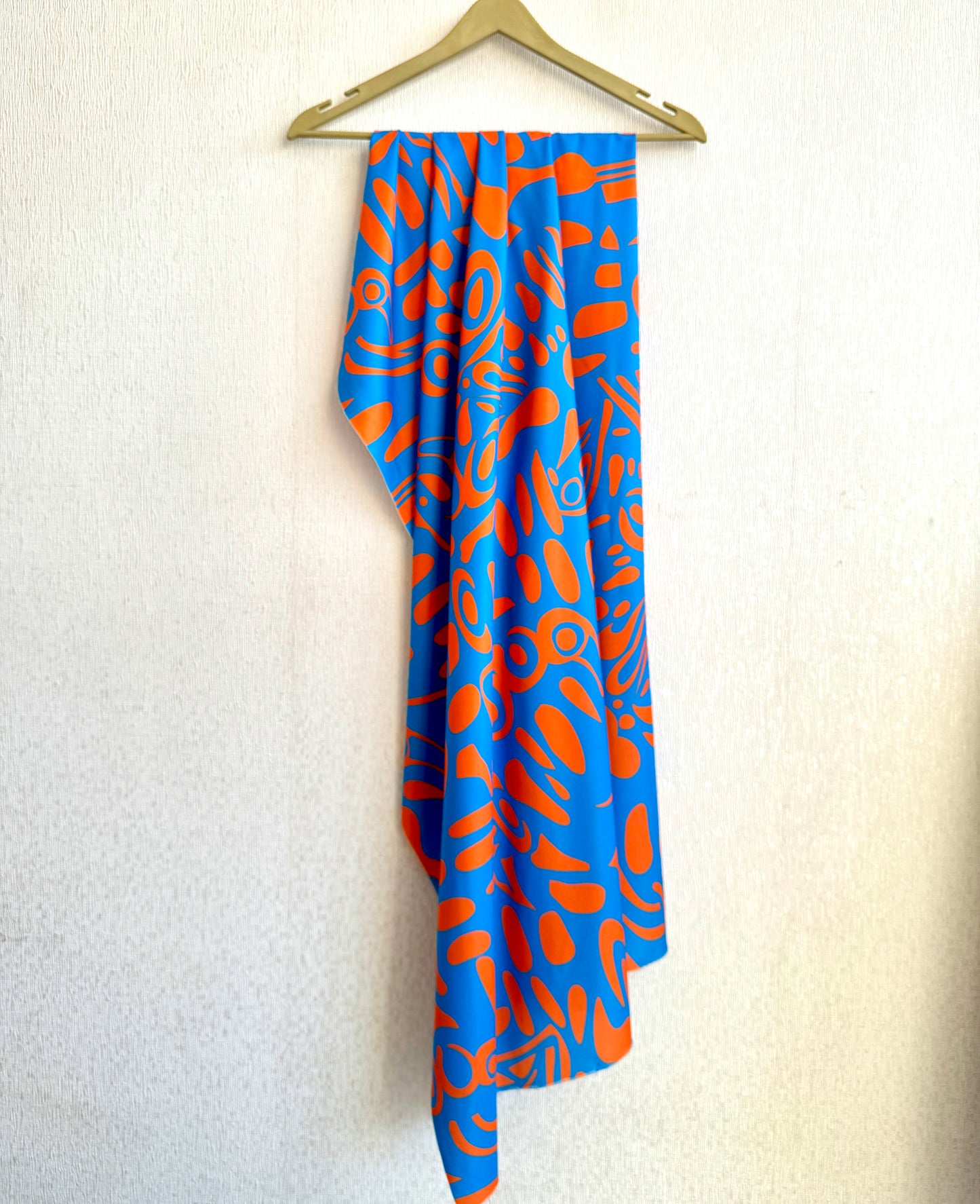 Tango Blue & Orange Abstract Fabric