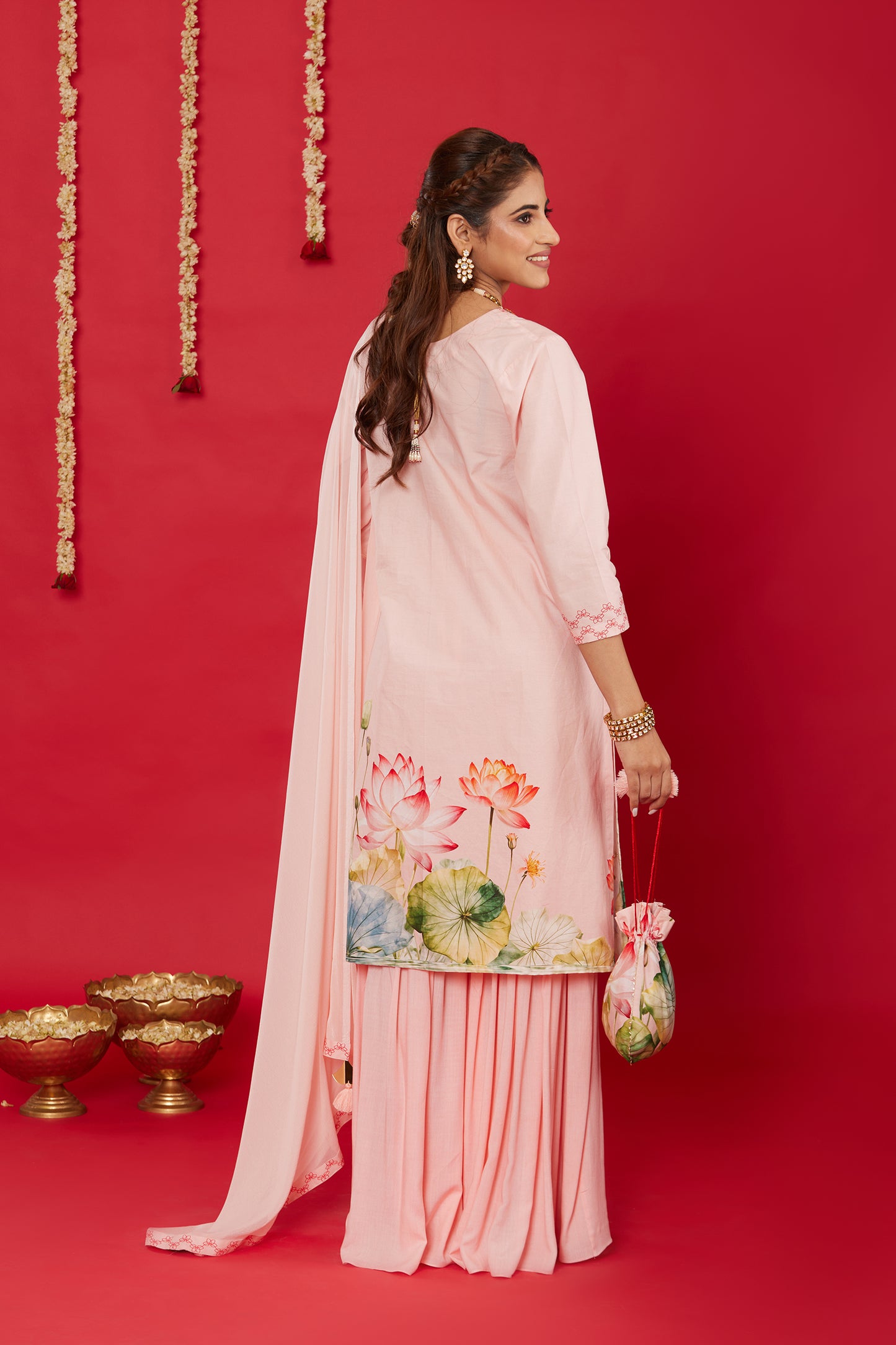 LOTUS BLOOM KURTA WITH SHARARA