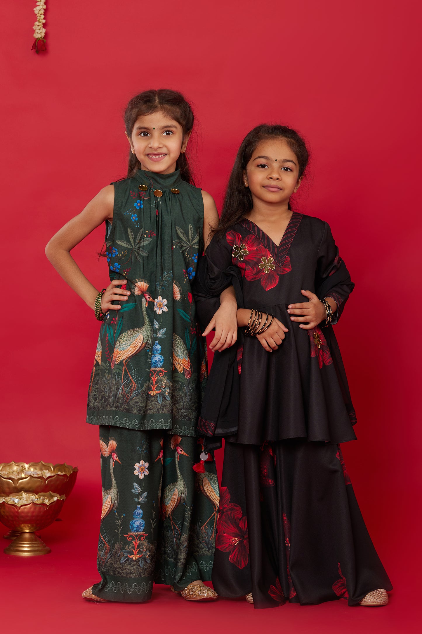 GUL HALTER-NECK KURTA WITH PALAZZO FOR KIDS