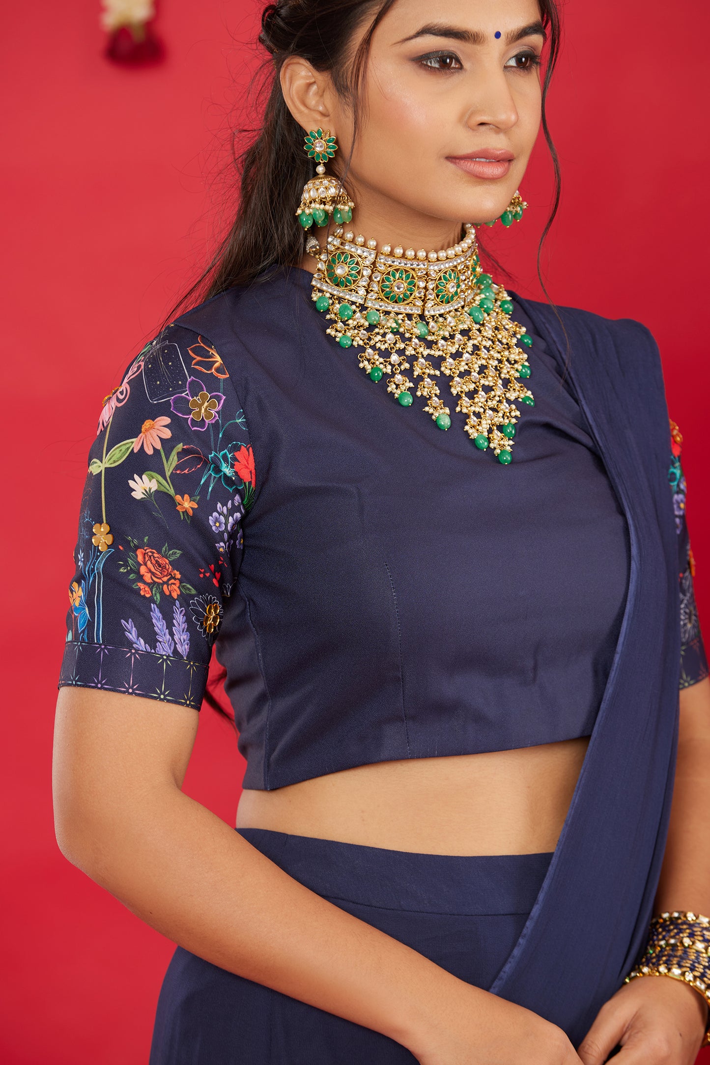 NEELA GULZAAR SAREE SET