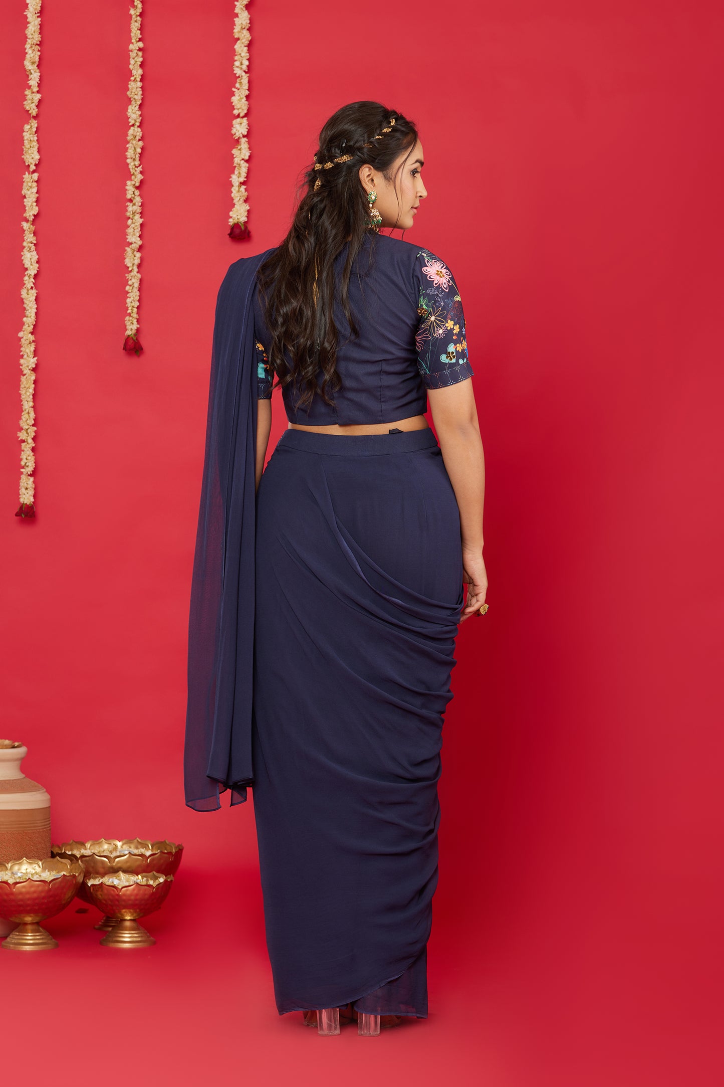 NEELA GULZAAR SAREE SET