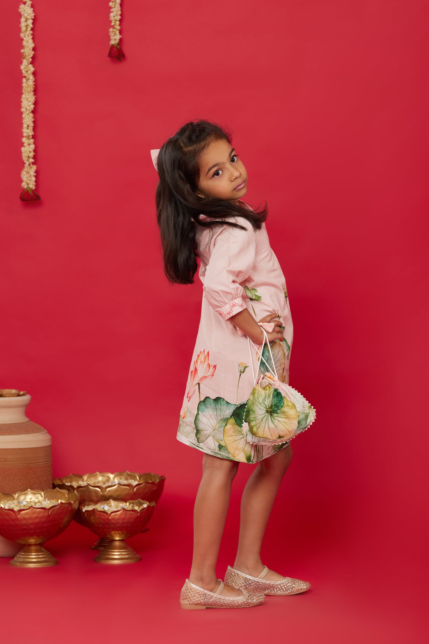LOTUS BLOOM COTTON KIDS DRESS