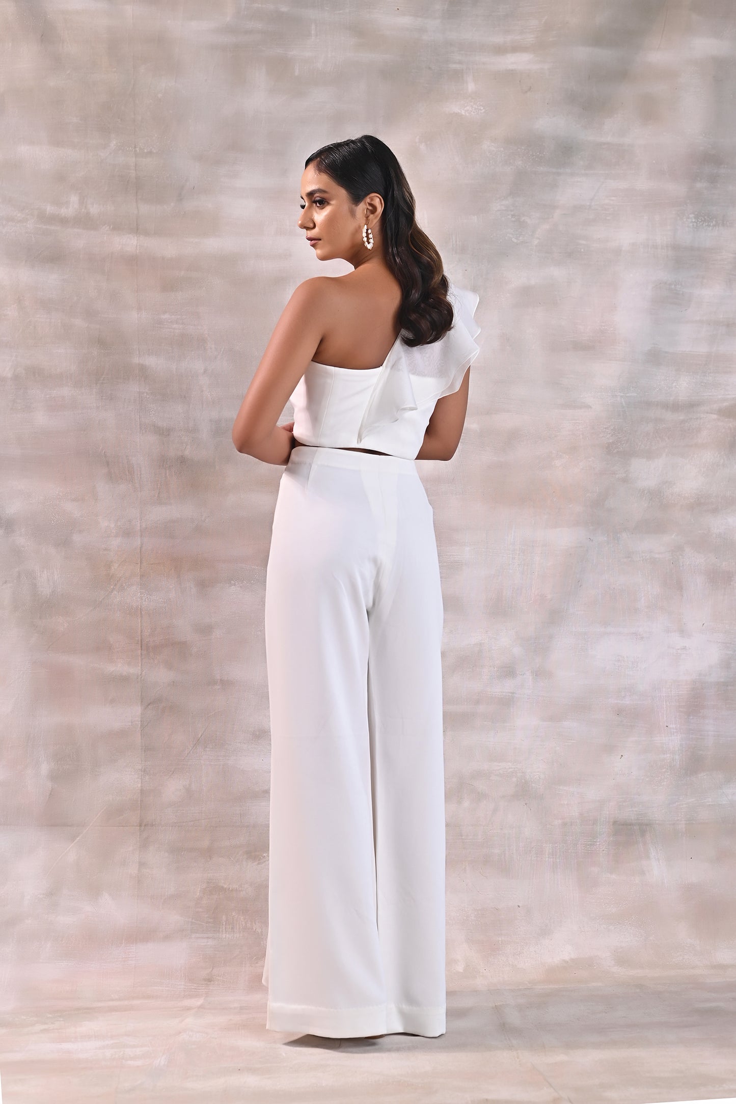 White One Shoulder top with Pants