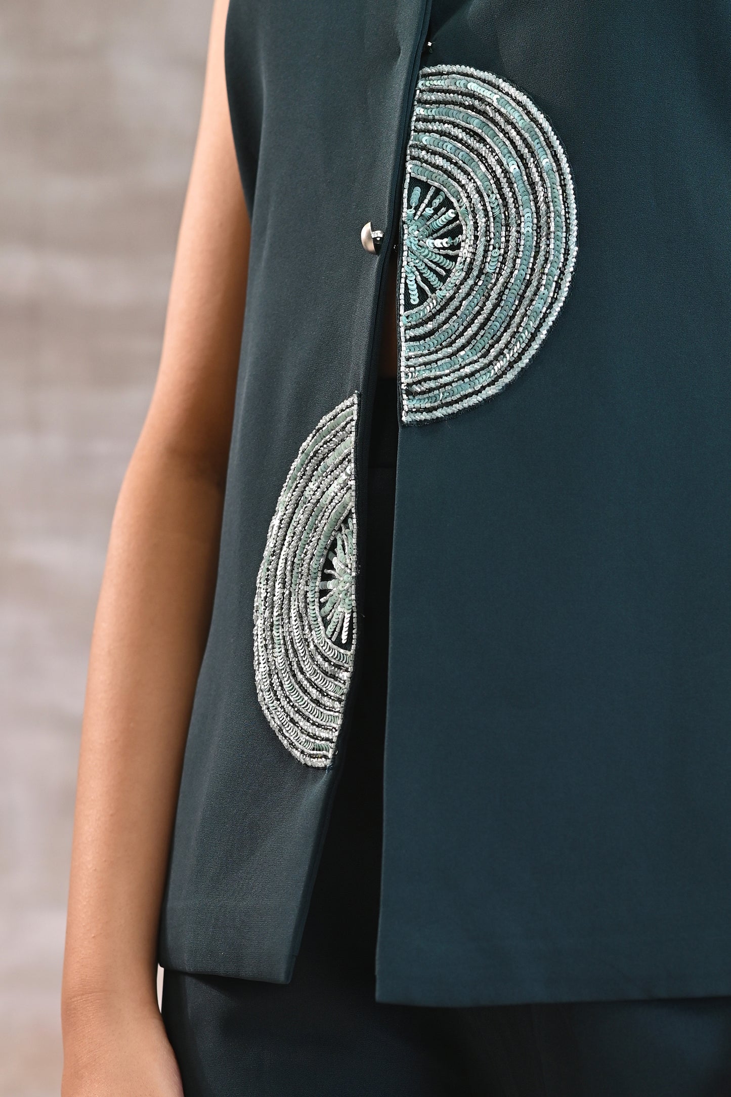 Sleeveless Blazer with Flared Pants