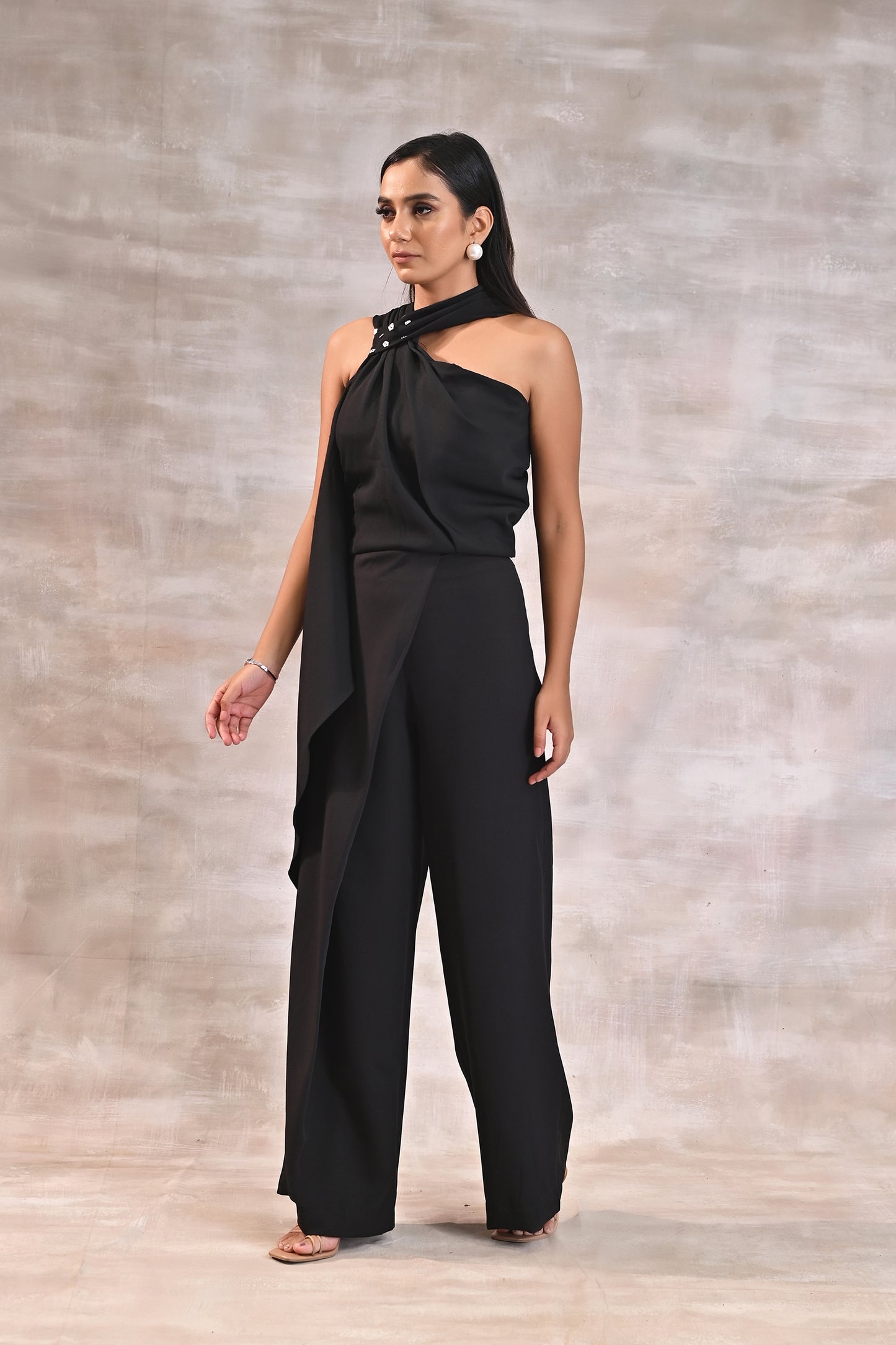 Drape Top with Flared Pants