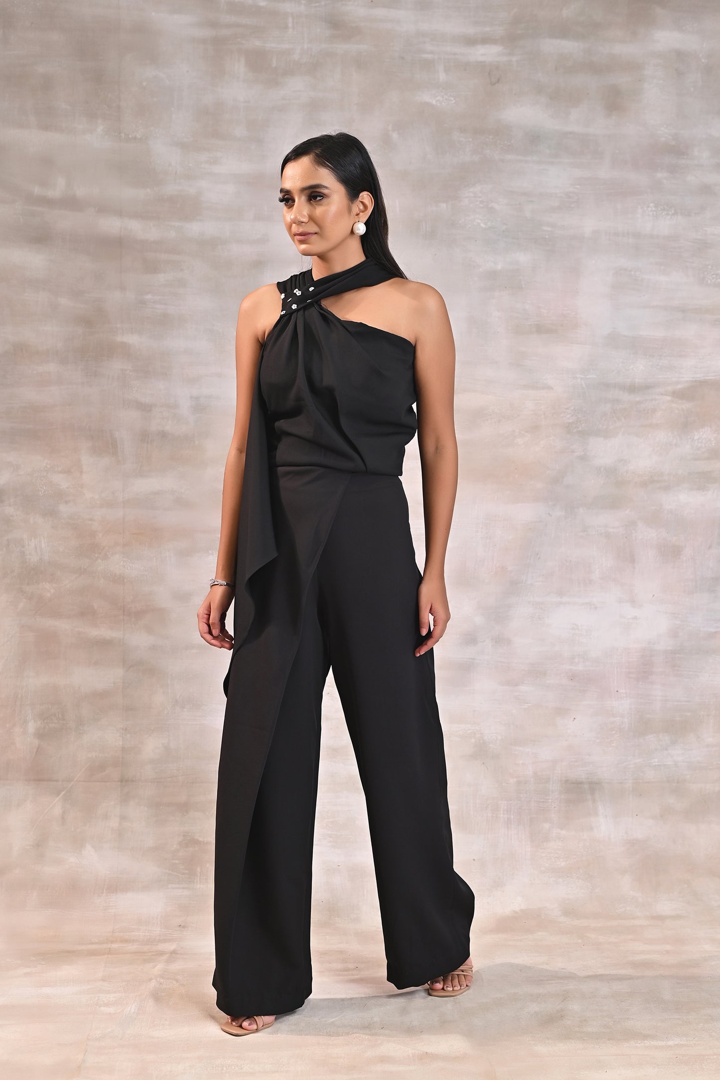 Drape Top with Flared Pants