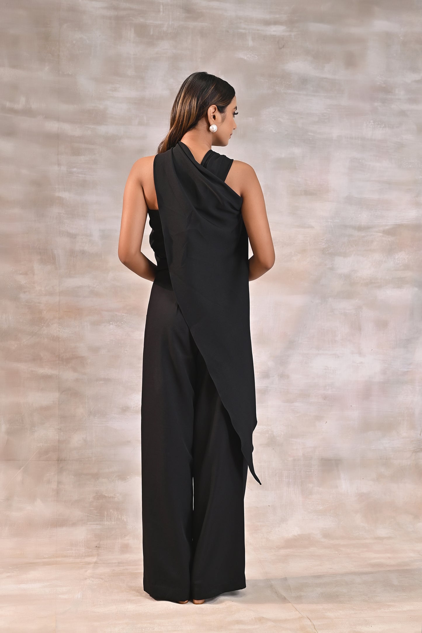 Drape Top with Flared Pants