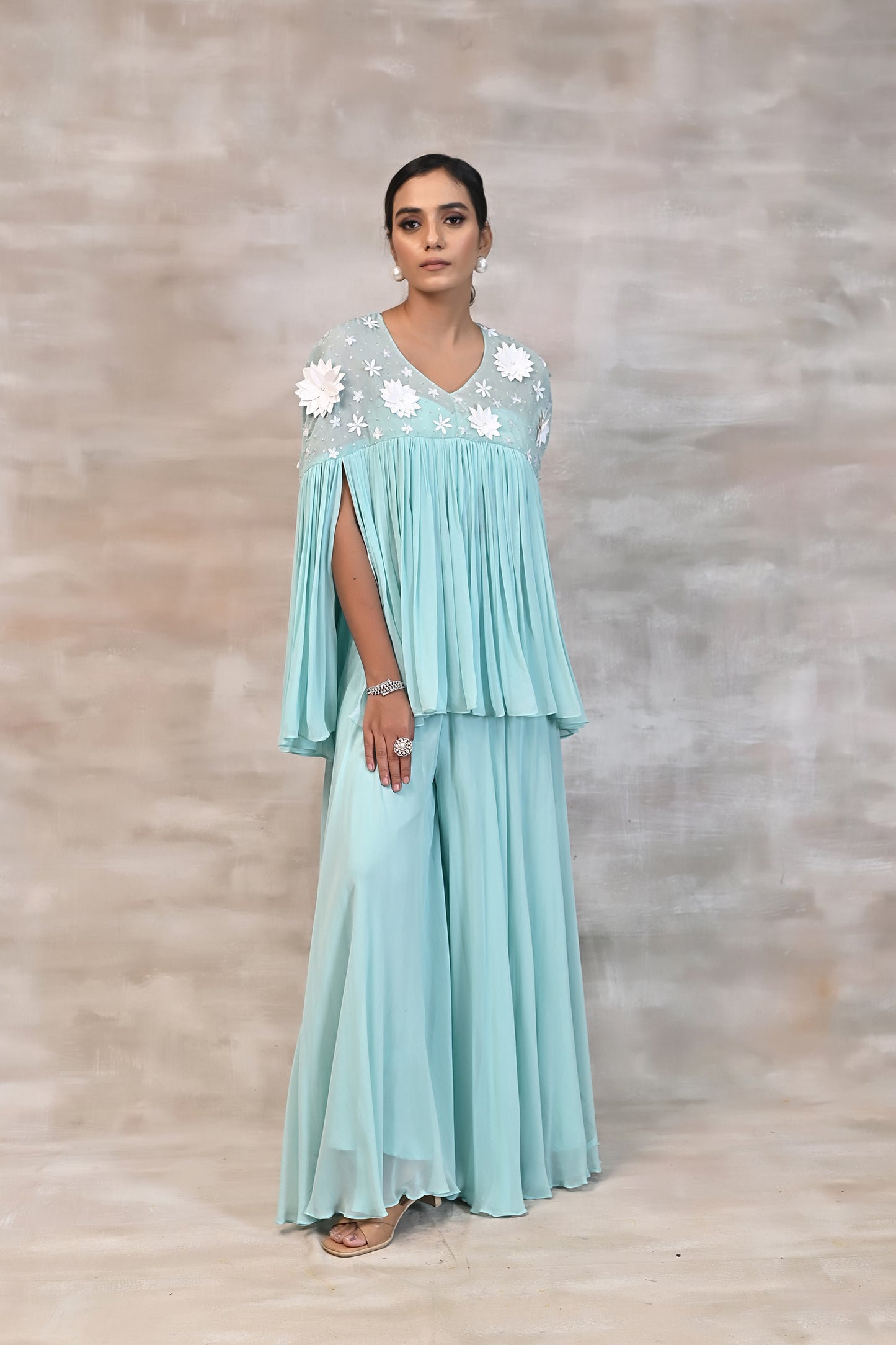 Mint Green Peplum Kurta with Palazzo