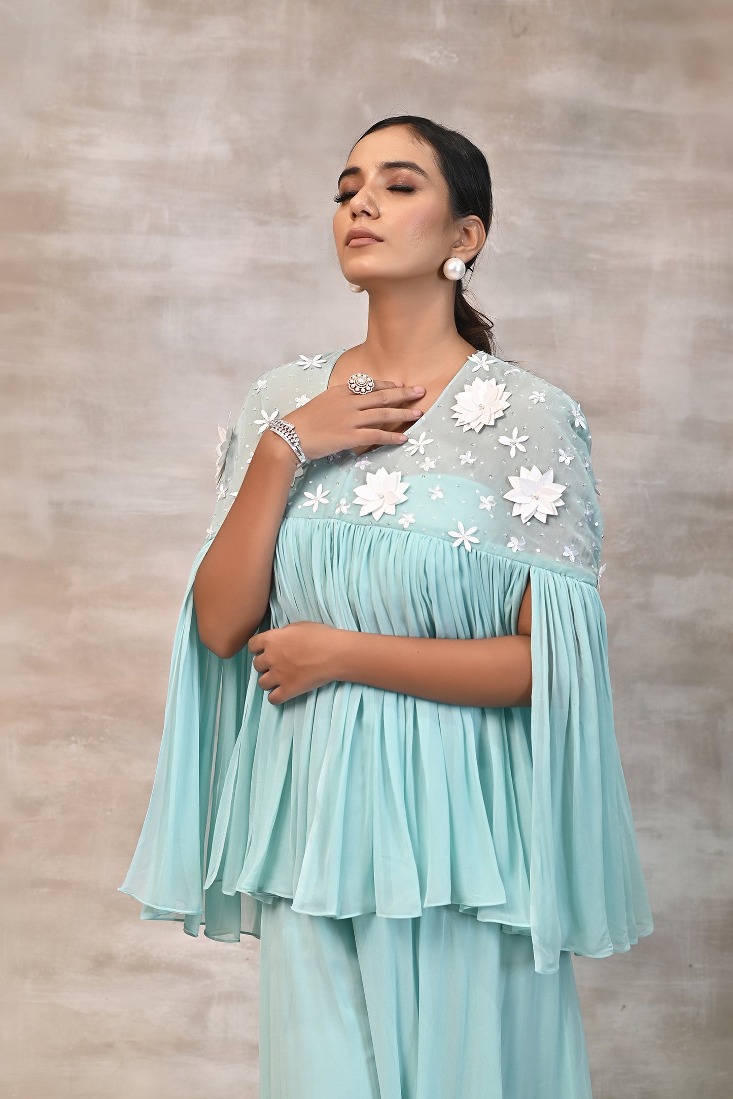Mint Green Peplum Kurta with Palazzo