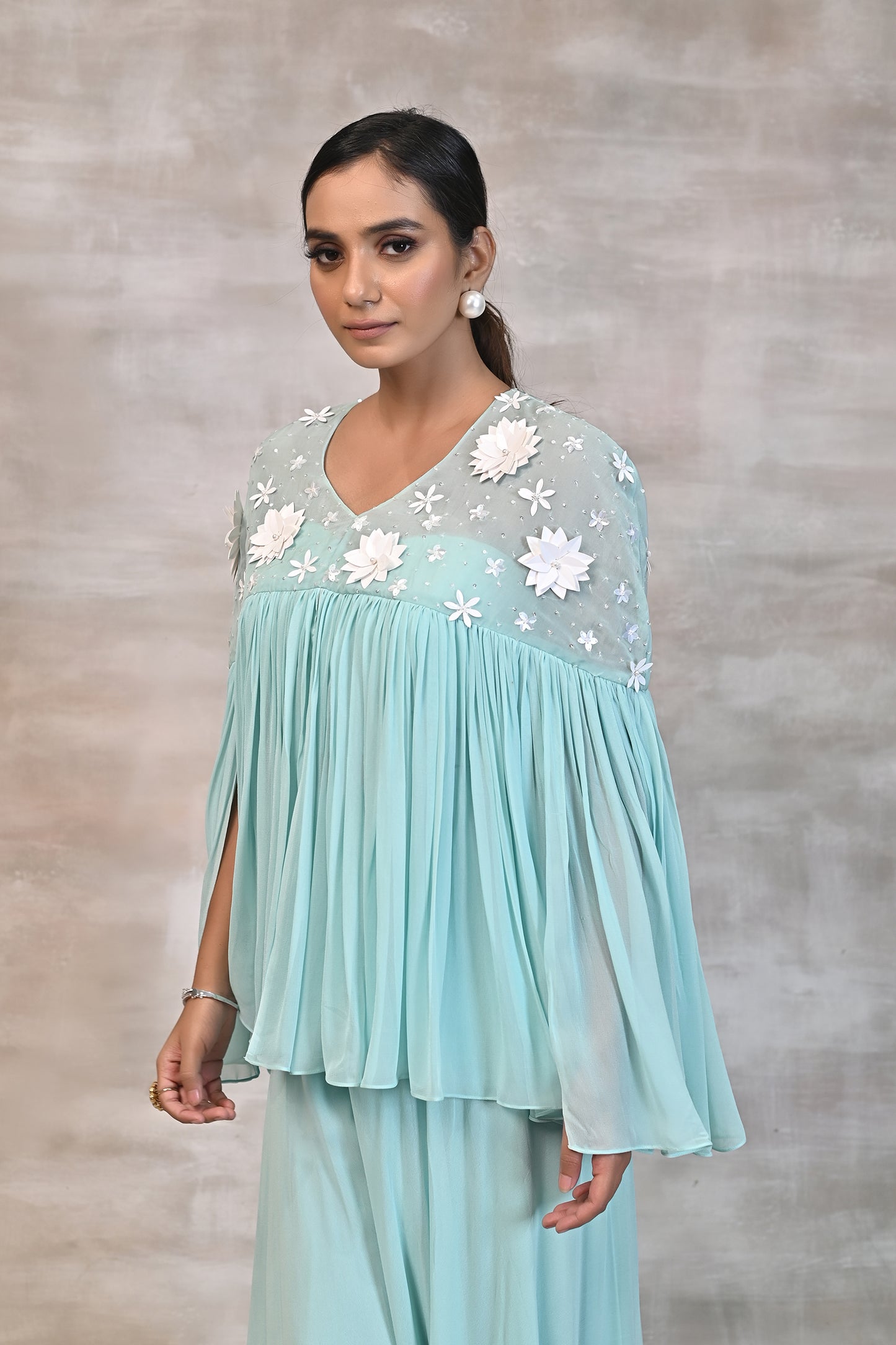 Mint Green Peplum Kurta with Palazzo