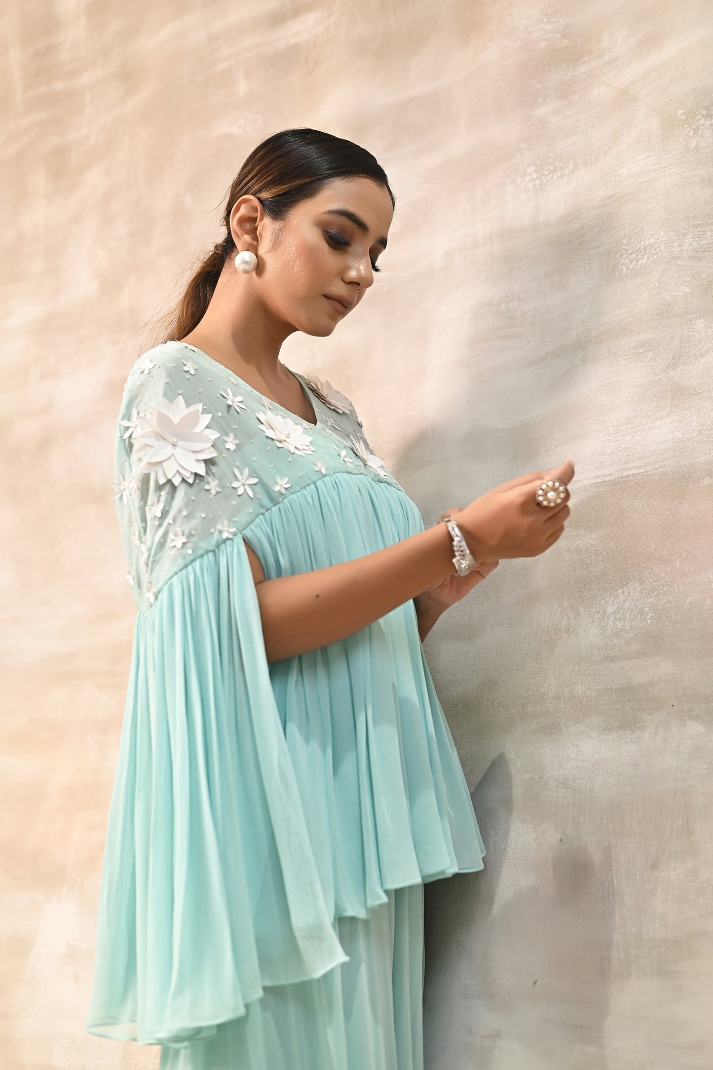 Mint Green Peplum Kurta with Palazzo