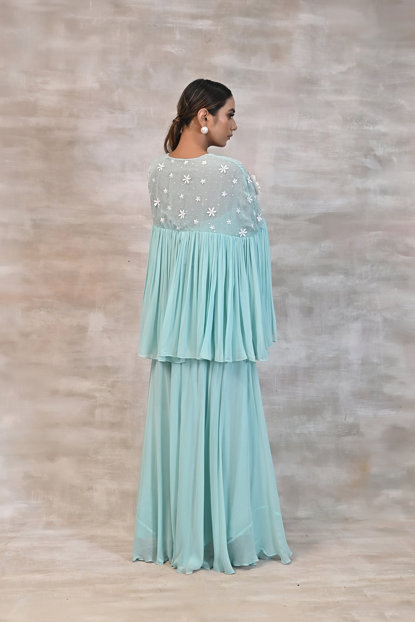 Mint Green Peplum Kurta with Palazzo