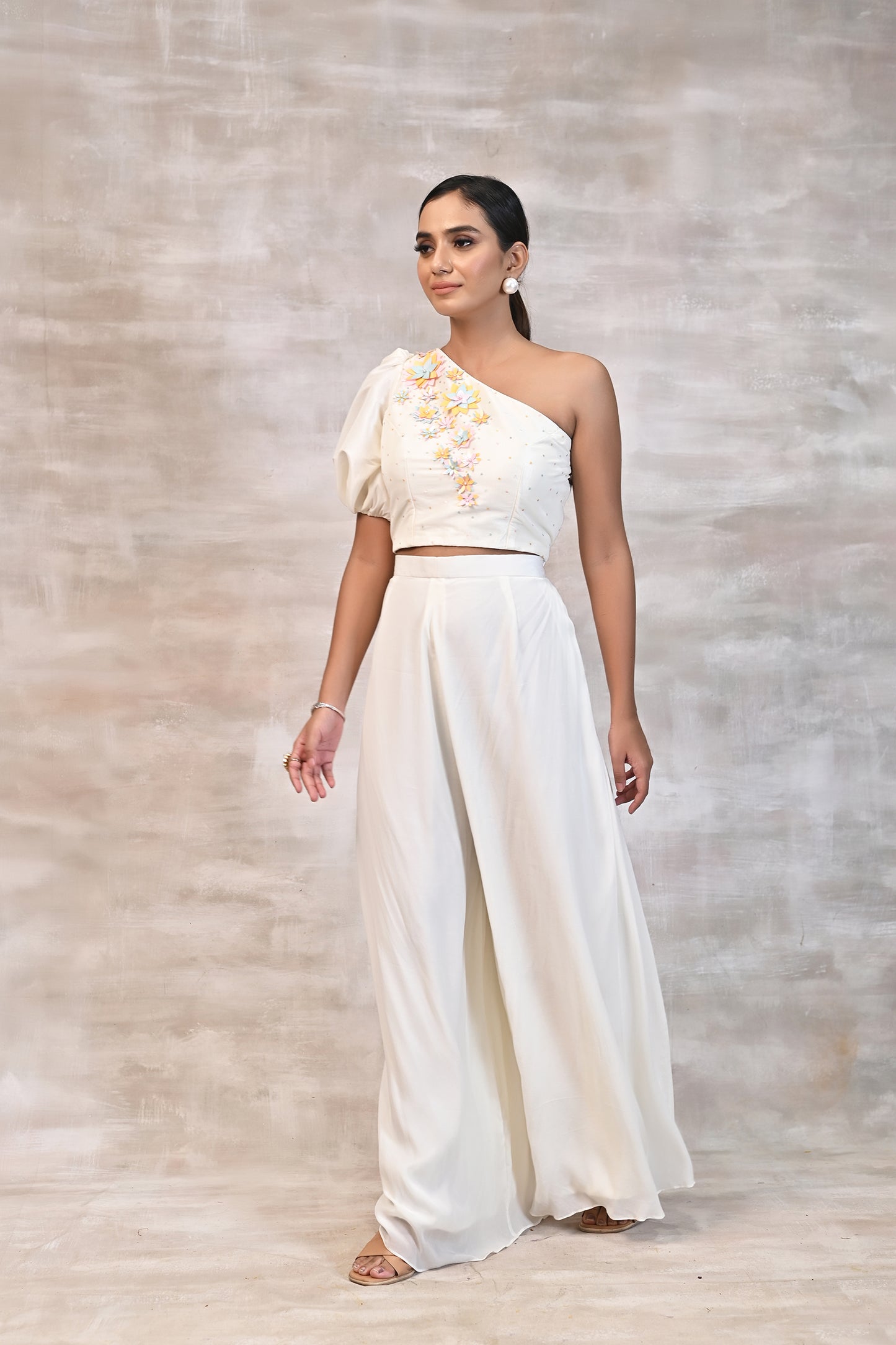 One shoulder Top with Palazzo