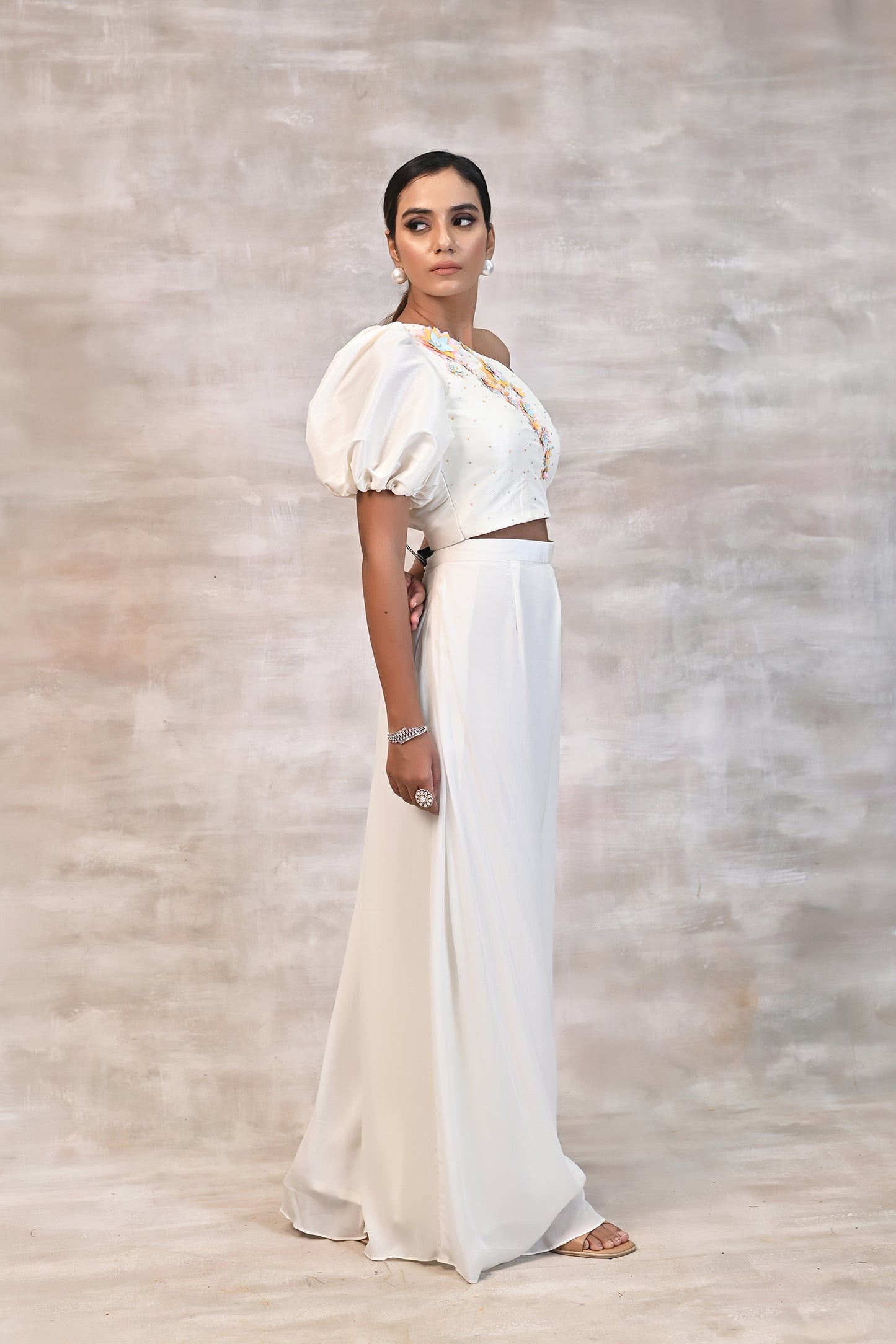 One shoulder Top with Palazzo