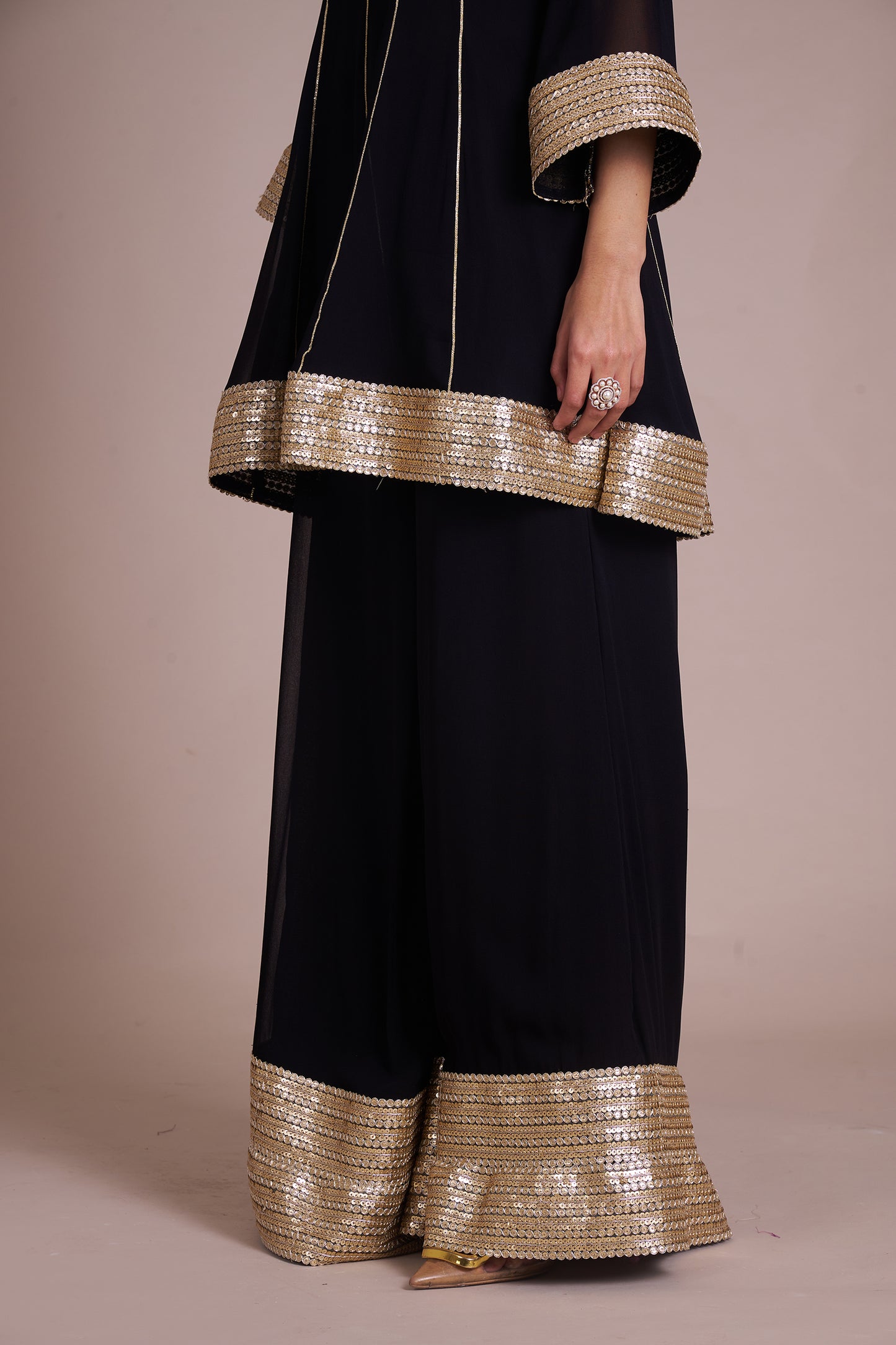 Siyaah Short Peplum Suit Set