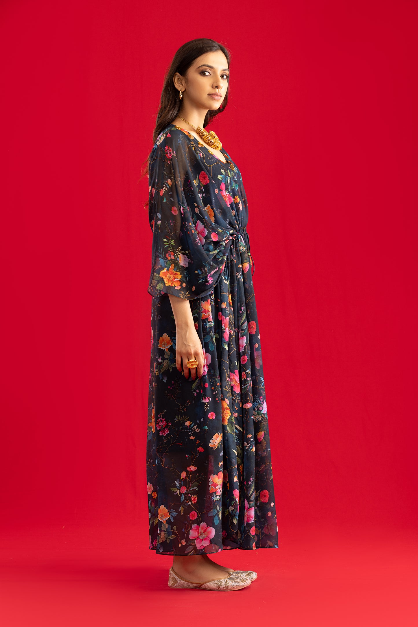 Blue Floral Fantasy Kaftan