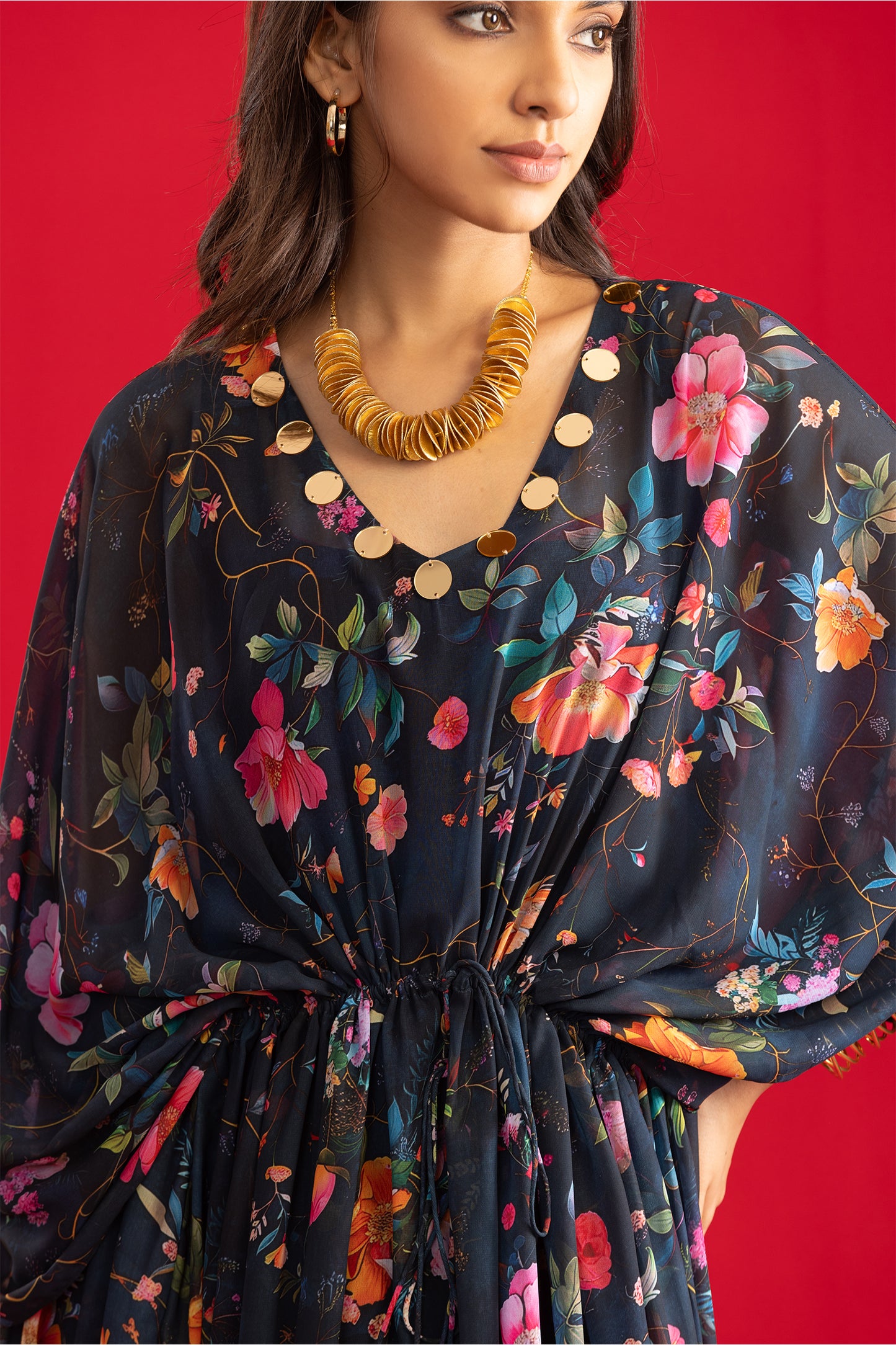 Blue Floral Fantasy Kaftan