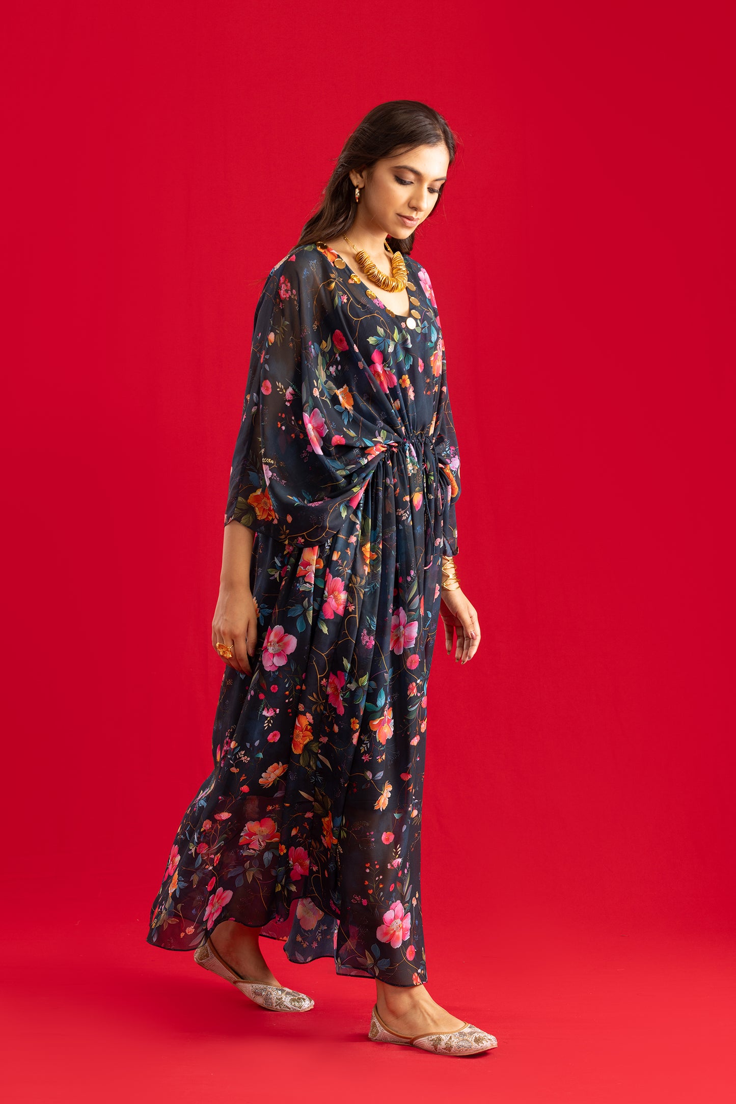 Blue Floral Fantasy Kaftan