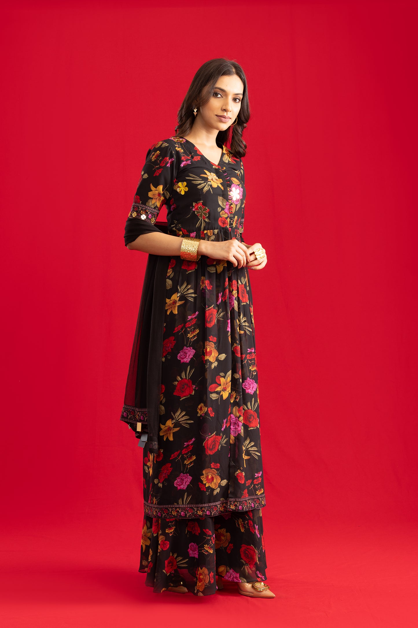 Black Timeless Anarkali with Palazzo
