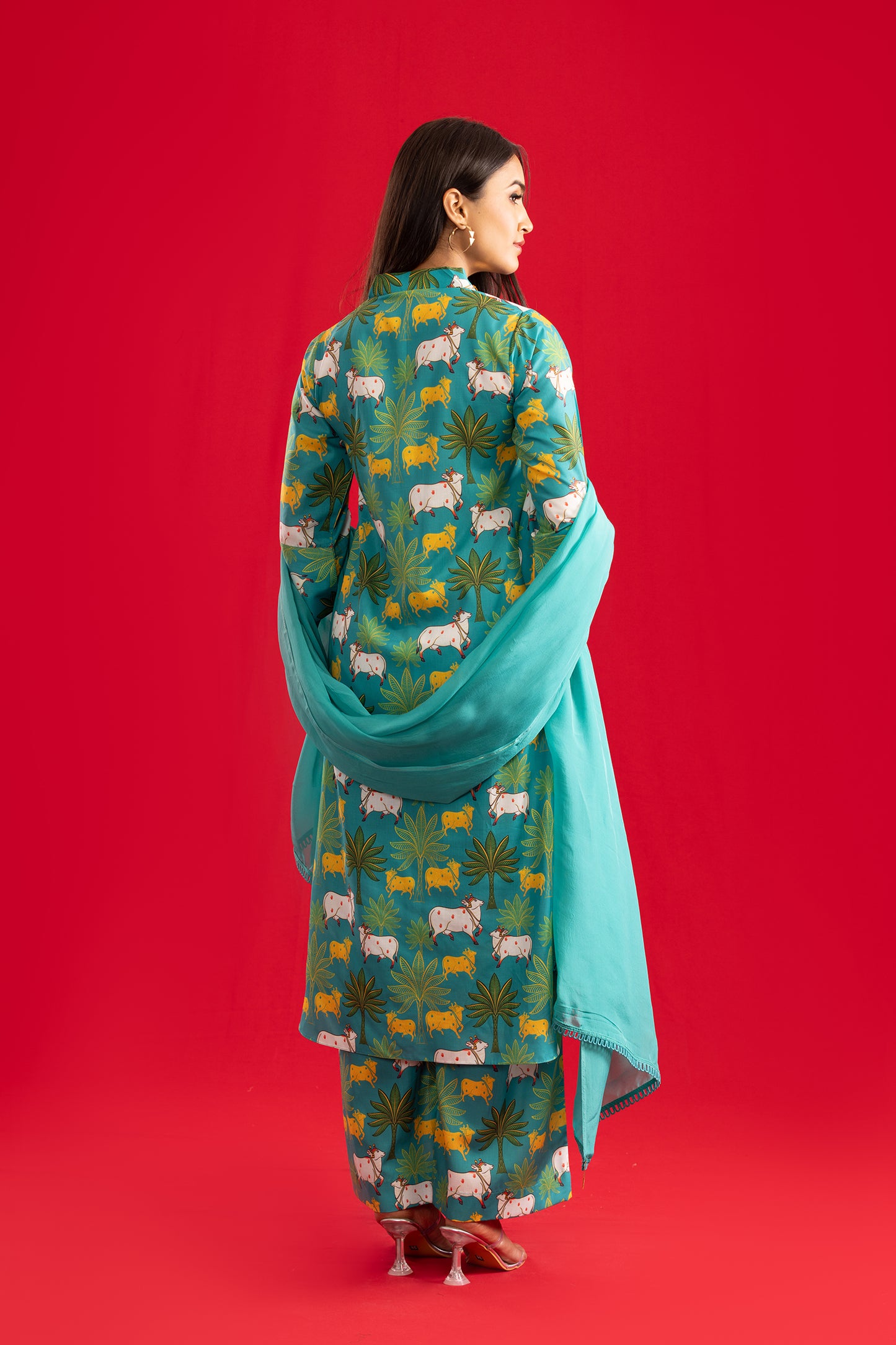 Cow Printed Kurta with Pants