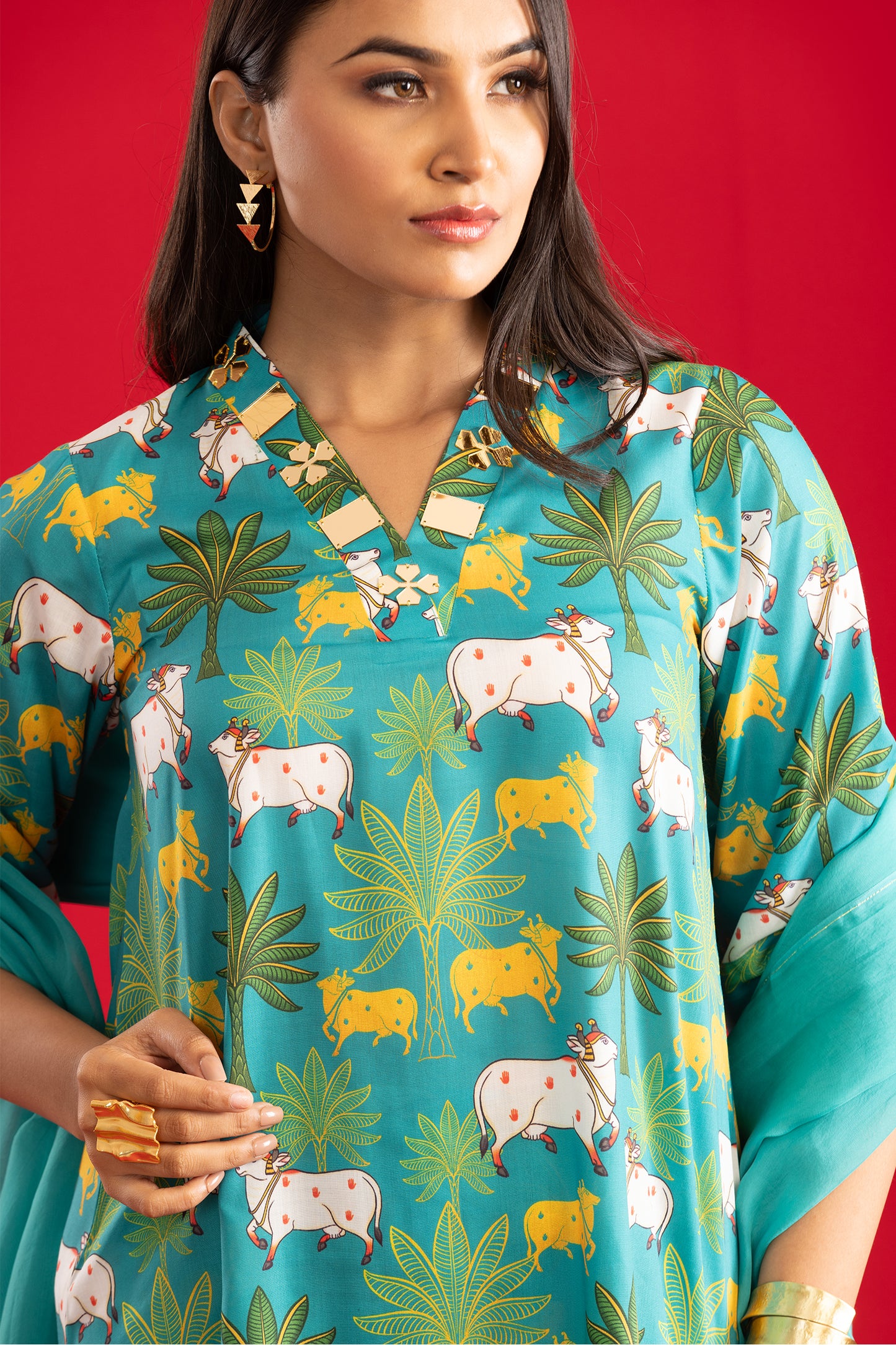 Cow Printed Kurta with Pants