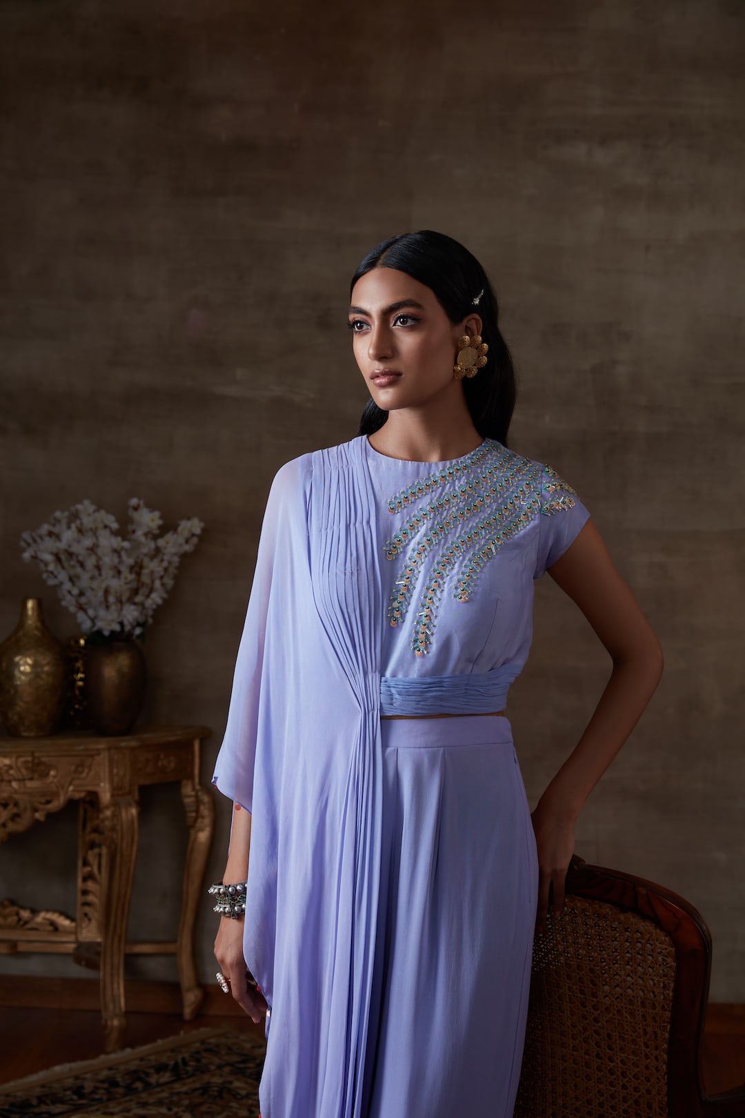 Crop Top And Bell Bottom - Dira by Diksha