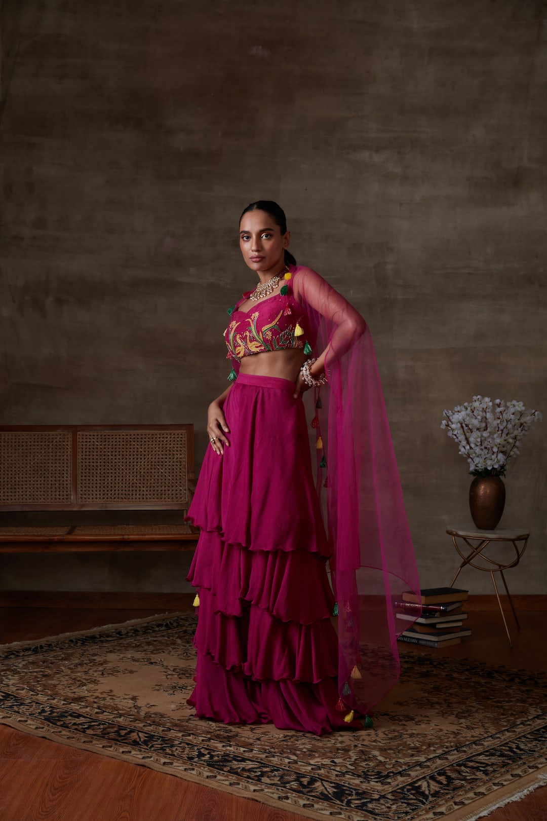 Crop Top With Palazzo - Dira by Diksha