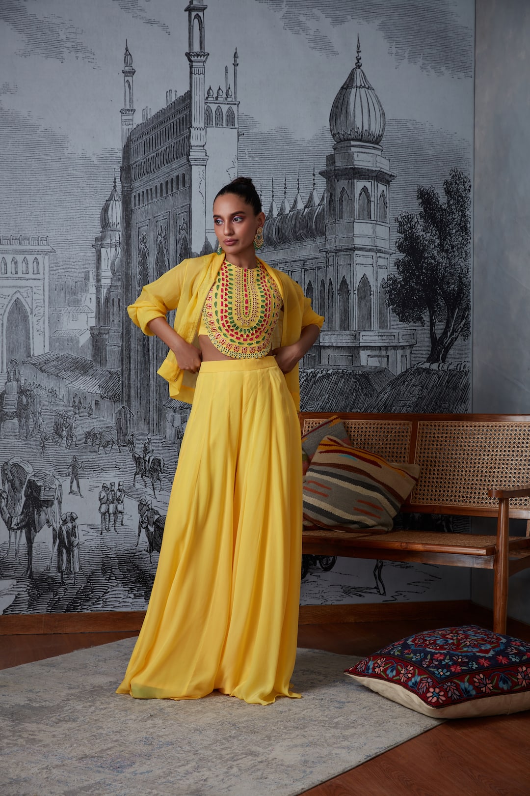 Crop Top With Palazzo - Dira by Diksha