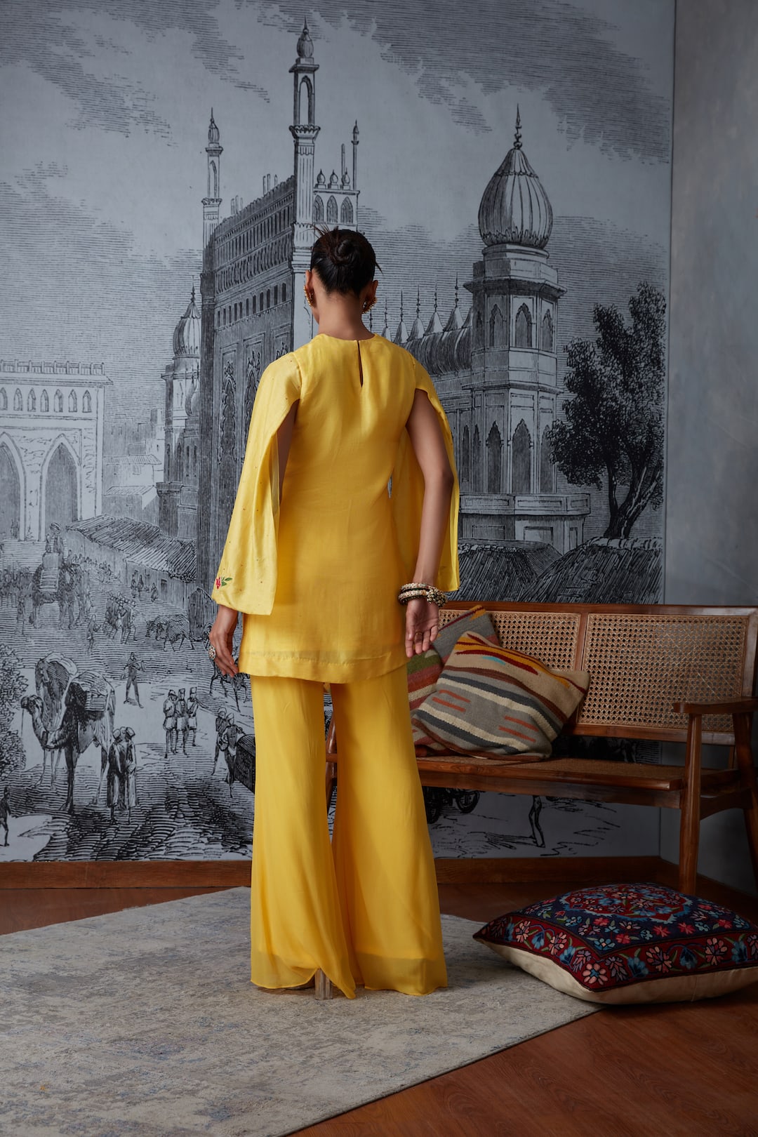 Cape With Flared Pants - Dira by Diksha