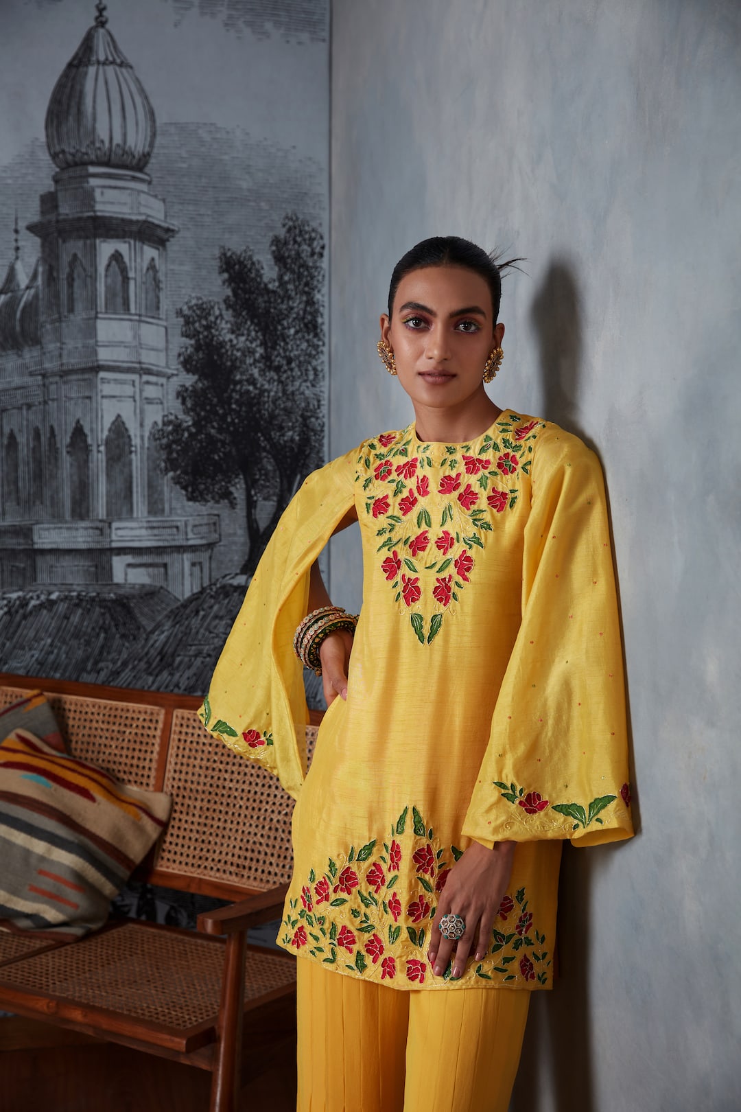 Cape With Flared Pants - Dira by Diksha