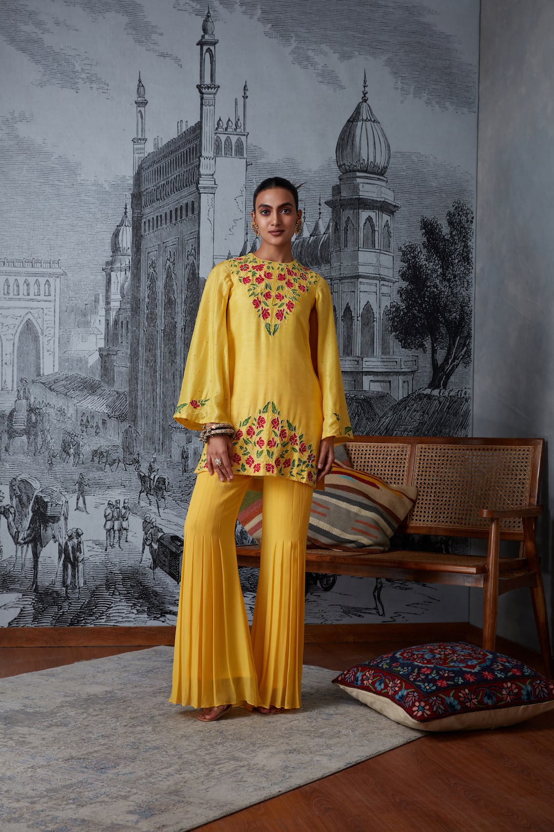 Cape With Flared Pants - Dira by Diksha
