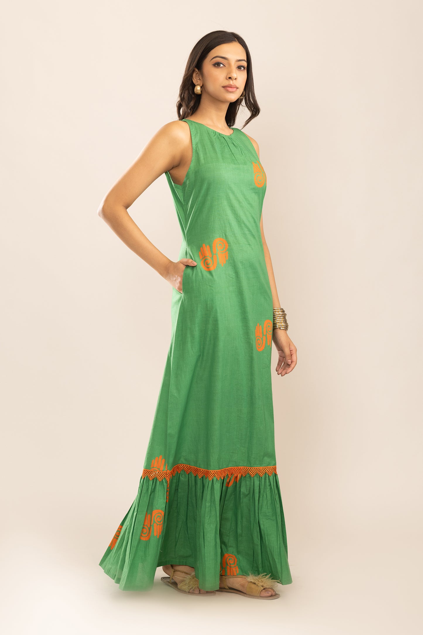 DUSKY GUAVA FLOWY DRESS