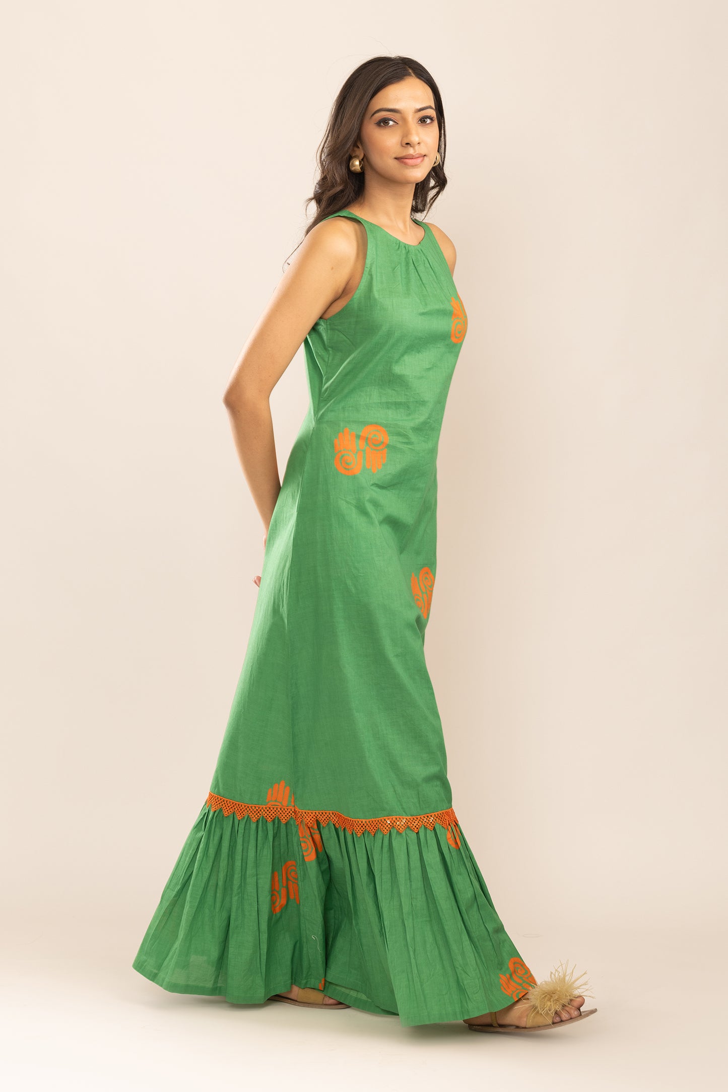 DUSKY GUAVA FLOWY DRESS