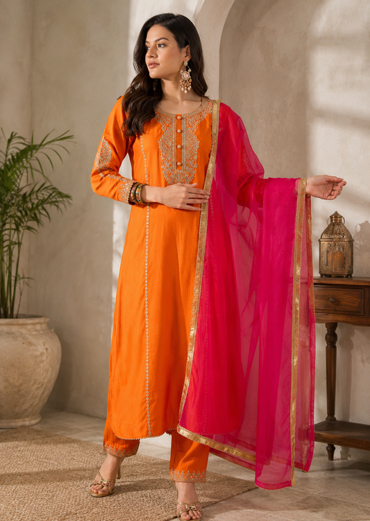 Kanak Kurta with Pant and Dupatta