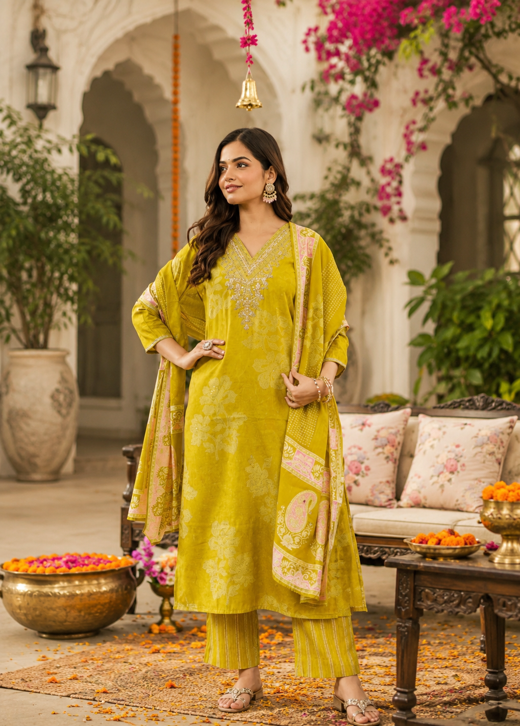 Roshni Kurta with Pant and Dupatta Set