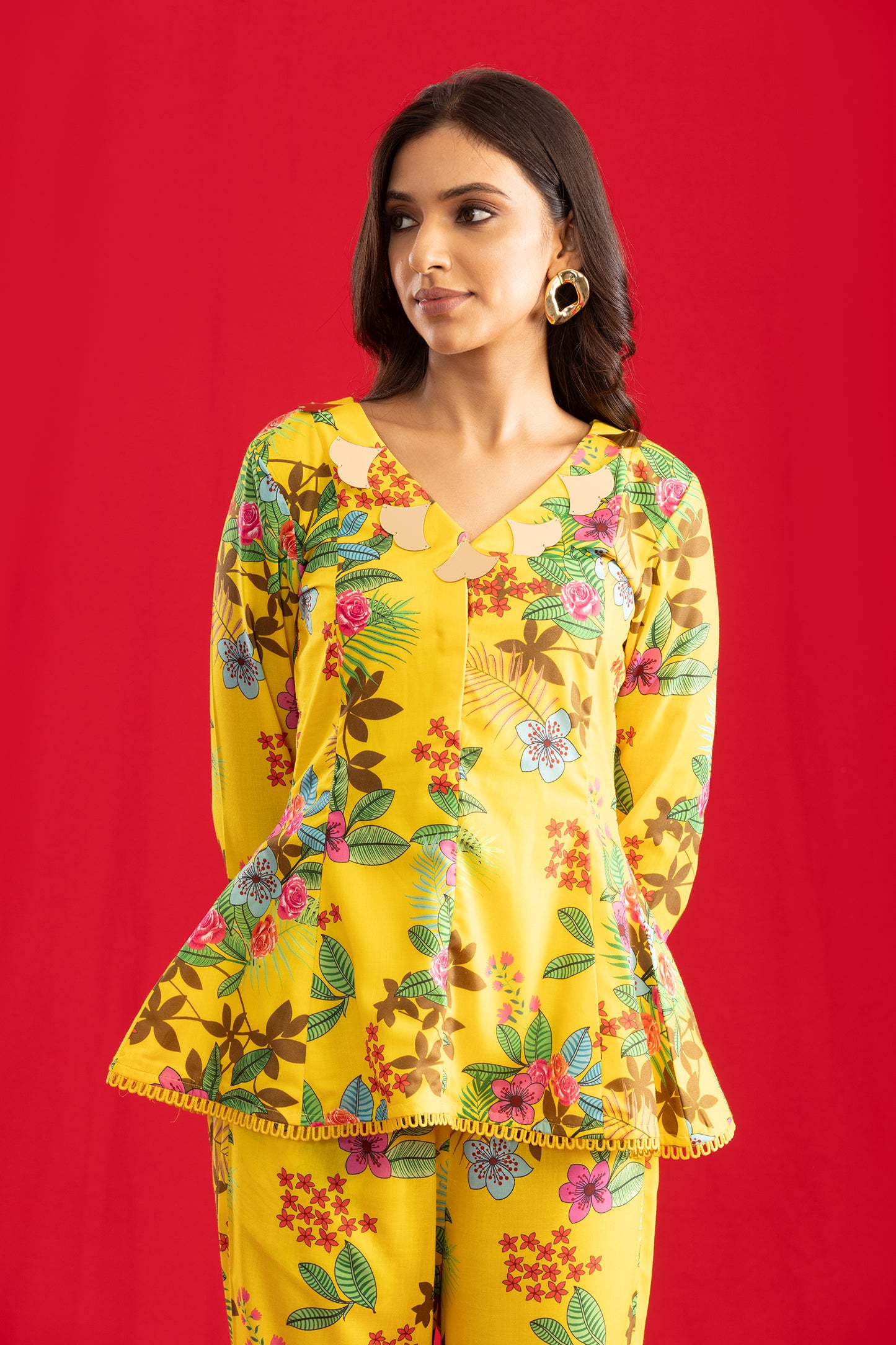 Peplum Kurta with a Bell Bottom