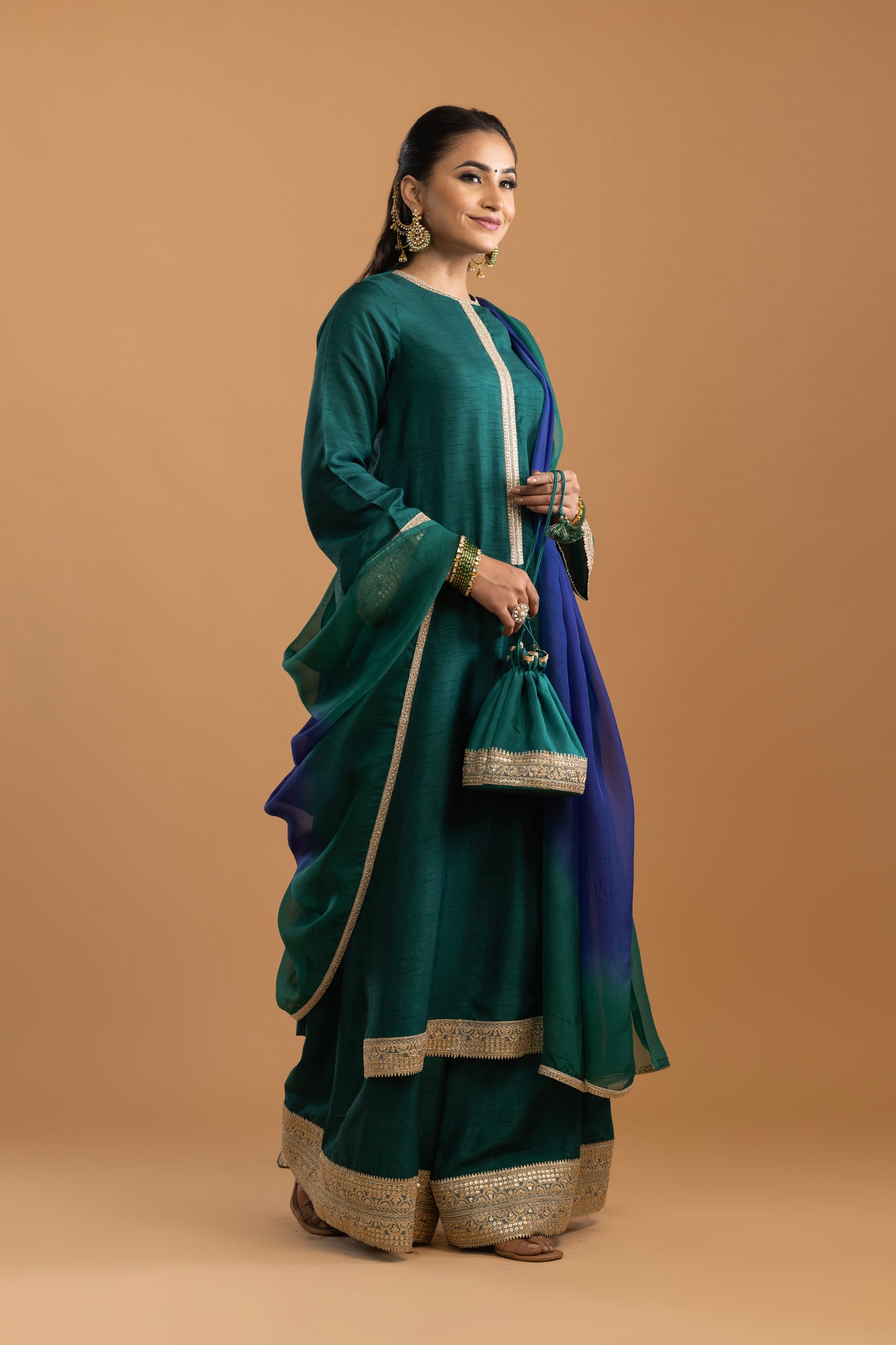 Mehreen Dola Silk kurta with Palazzo