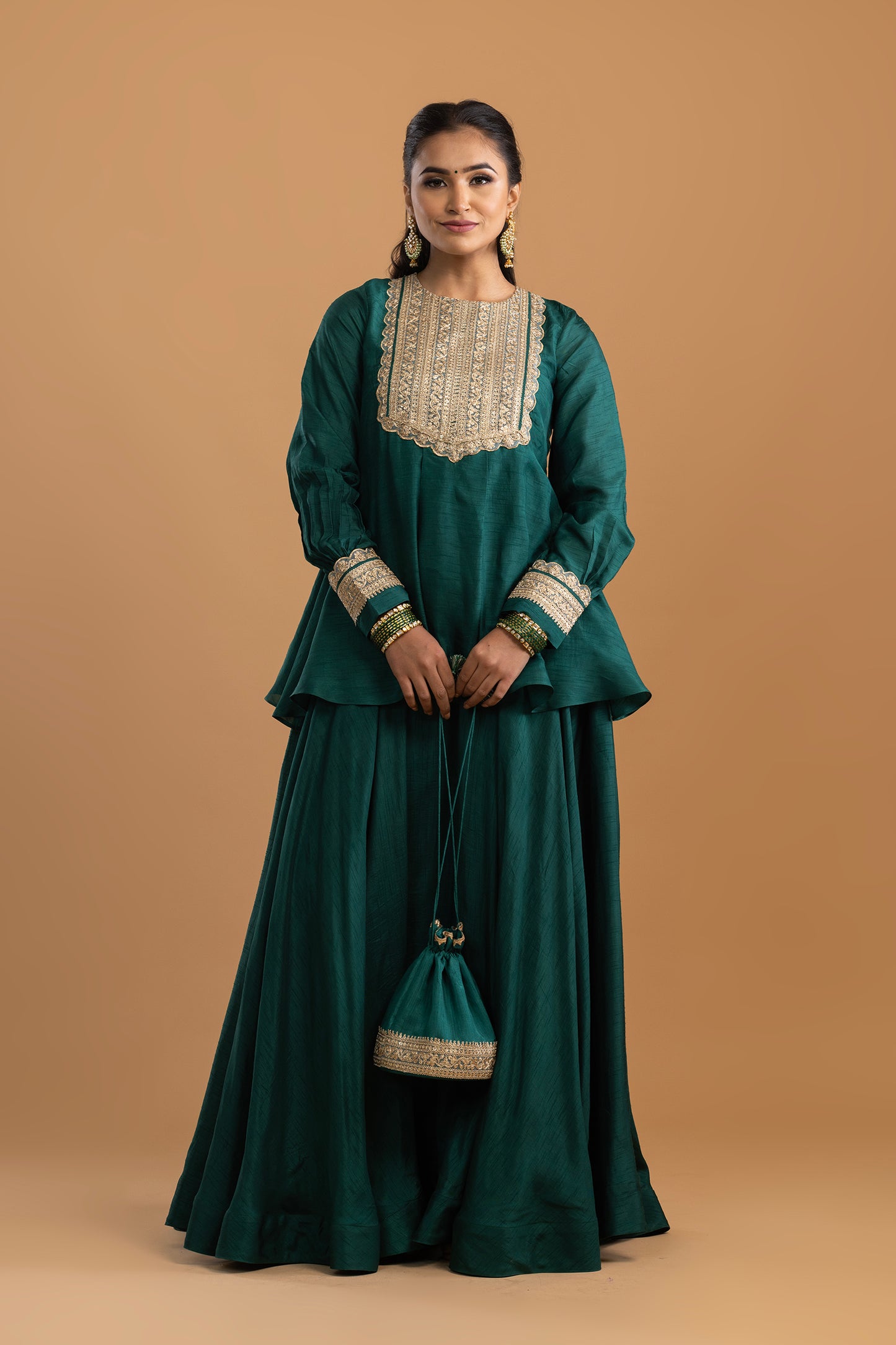 Mehreen Dola Silk Kurta with Skirt