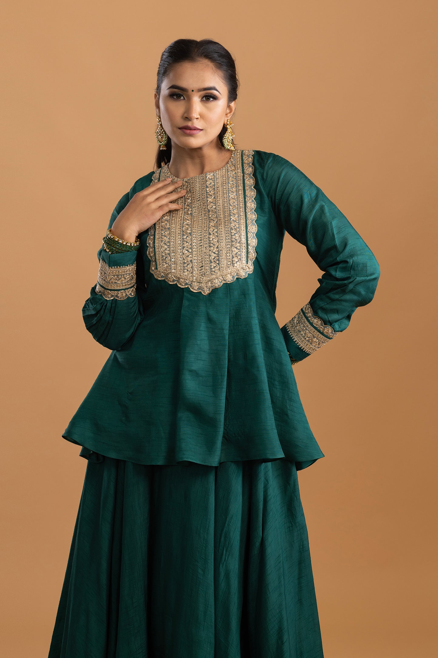 Mehreen Dola Silk Kurta with Skirt