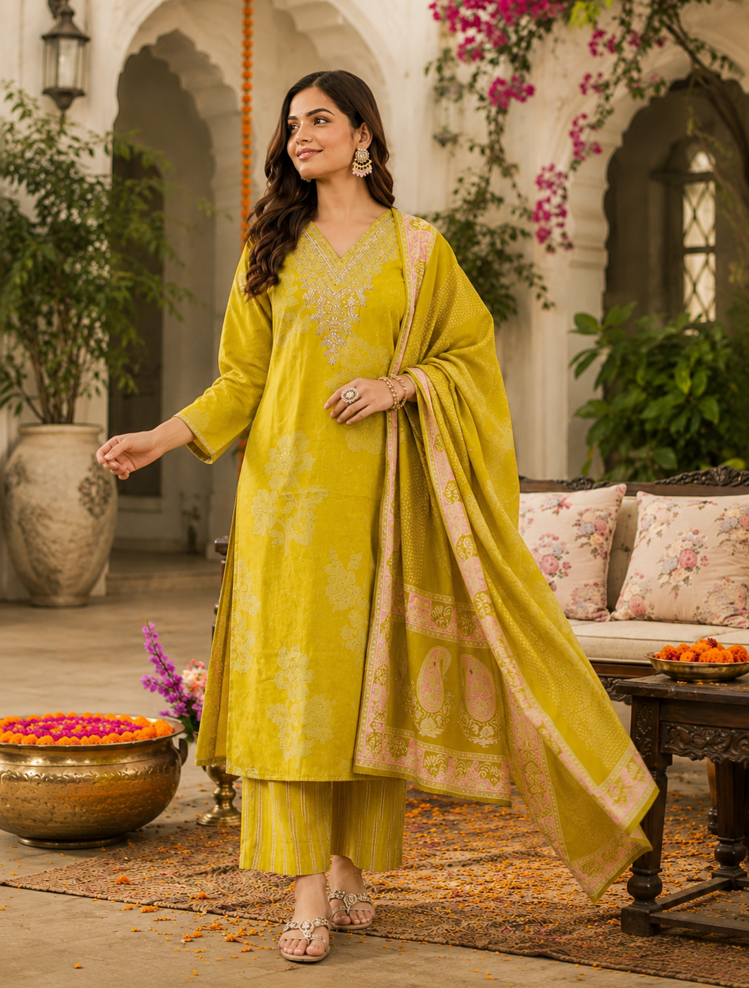 Roshni Kurta with Pant and Dupatta Set