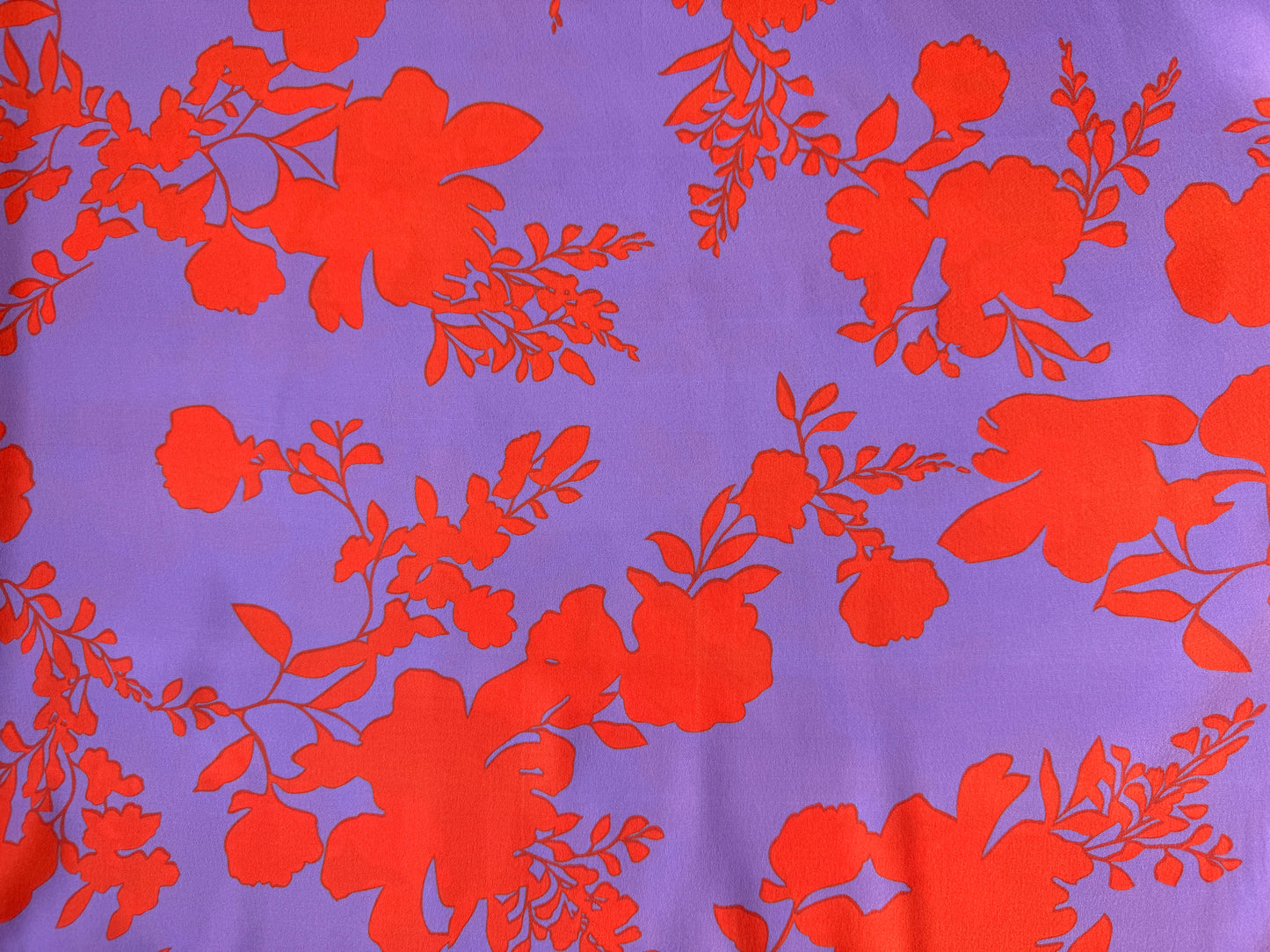 Lavender Sunrise Floral Satin Fabric