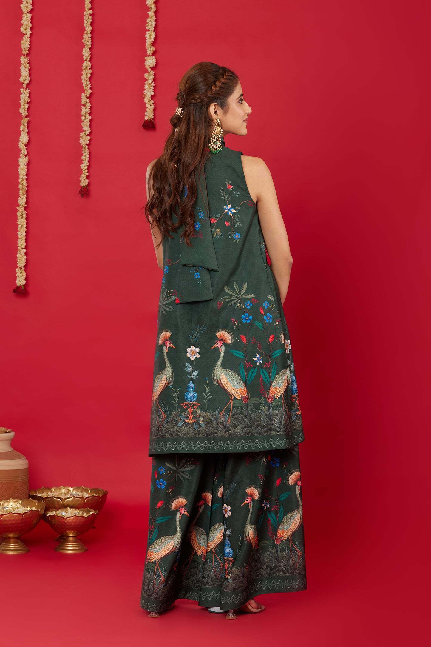 GUL HALTER-NECK KURTA WITH PALAZZO